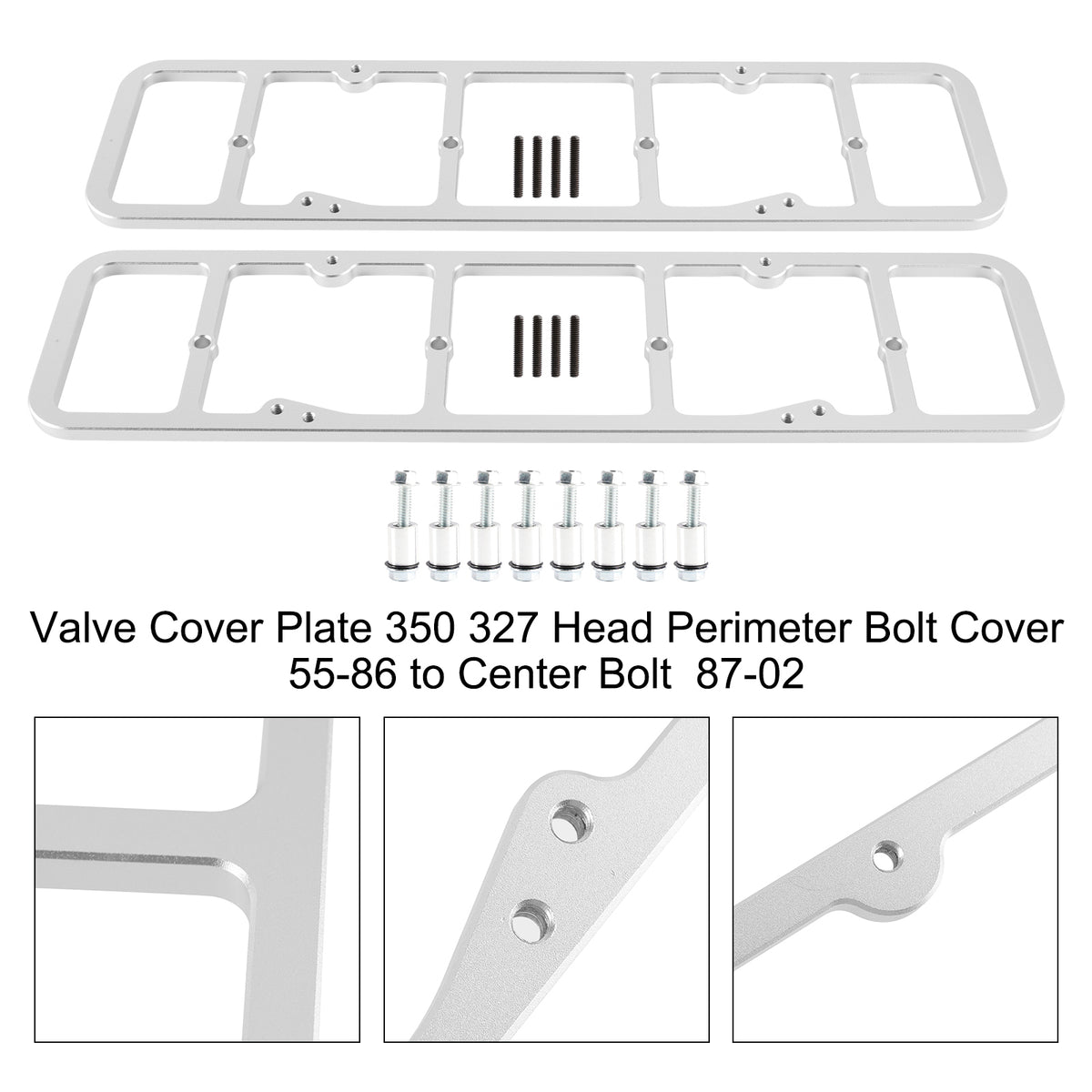 Valve Cover Plate 350 327 Head Perimeter Bolt Cover 55-86 to Center Bolt 87-02