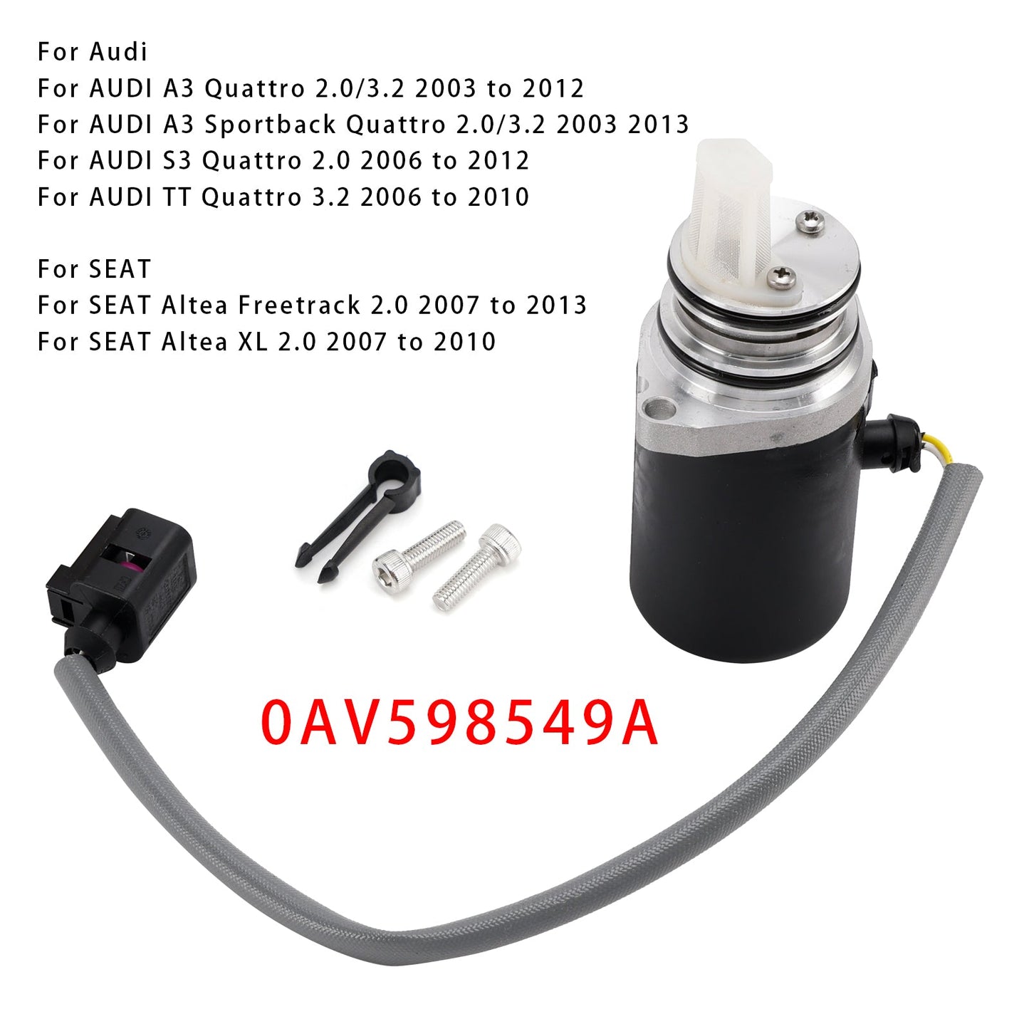 2007-2013 SEAT Altea Freetrack 2.0 Rear Differential Pump 0AV598549A