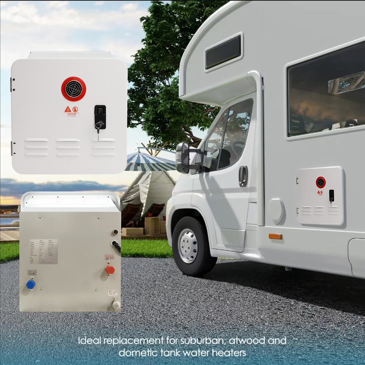 RV Tankless Water Heater Propane Gas 65000BTU with Controller/Shower Accessories