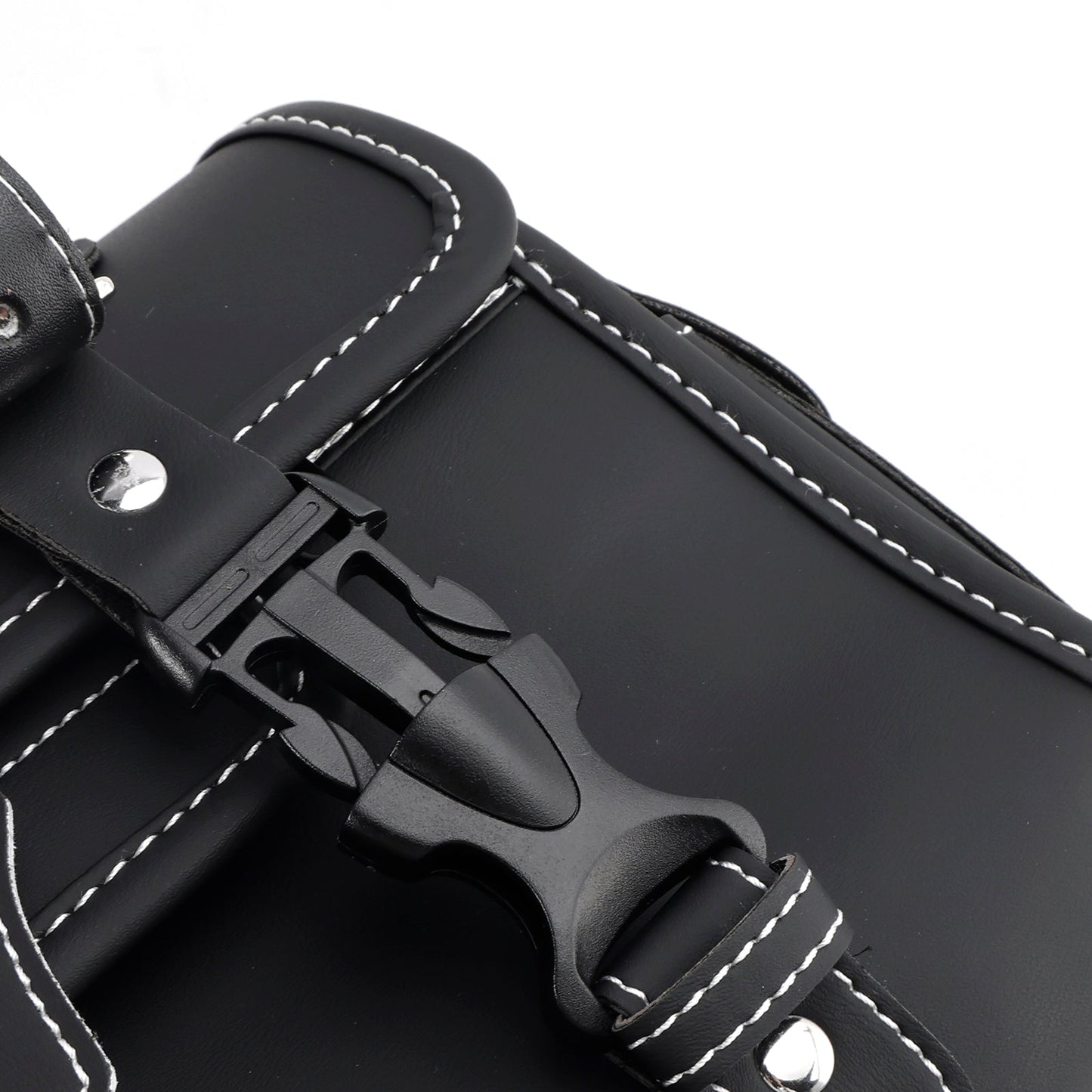 Universal Saddlebag Side Storage Bag Pannier Luggage Pu For Motorcycle Black