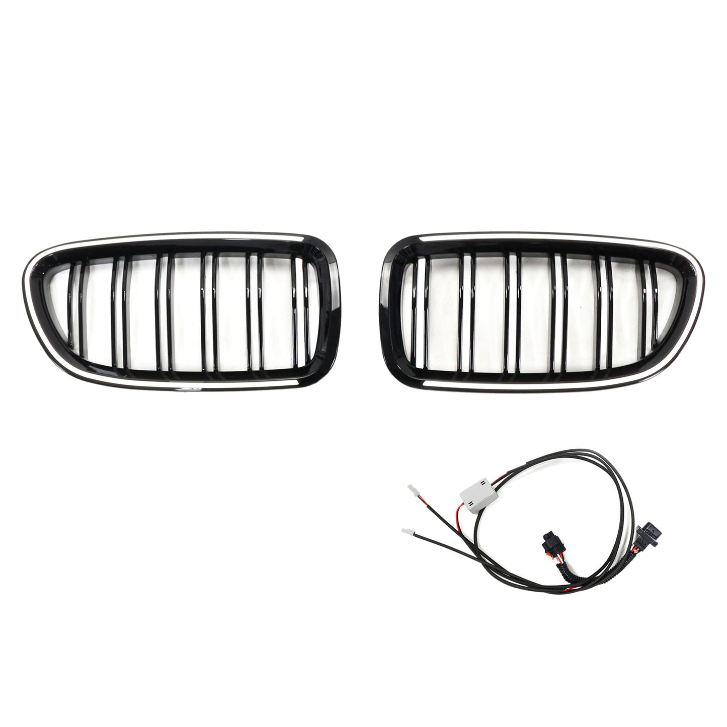 01.2009-10.2016 BMW 5-Series F10 Sedan Kidney Bumper Grille Grill Gloss Black 51137203203 51137203204