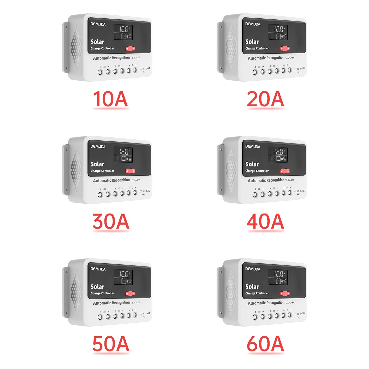12V24V48V 10A-60A PWM Solar Controller Automatic Solar Controller Iron Phosphate