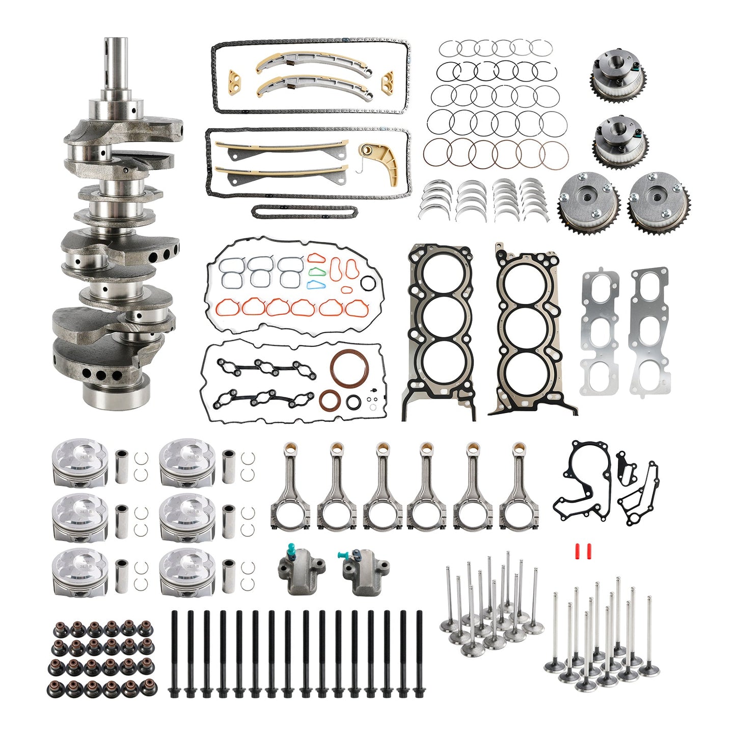 2013-2019 Hyundai KIA Santa Fe 3.3L G6DH Rebuild Overhaul Kit w/ Crankshaft Rods Timing
