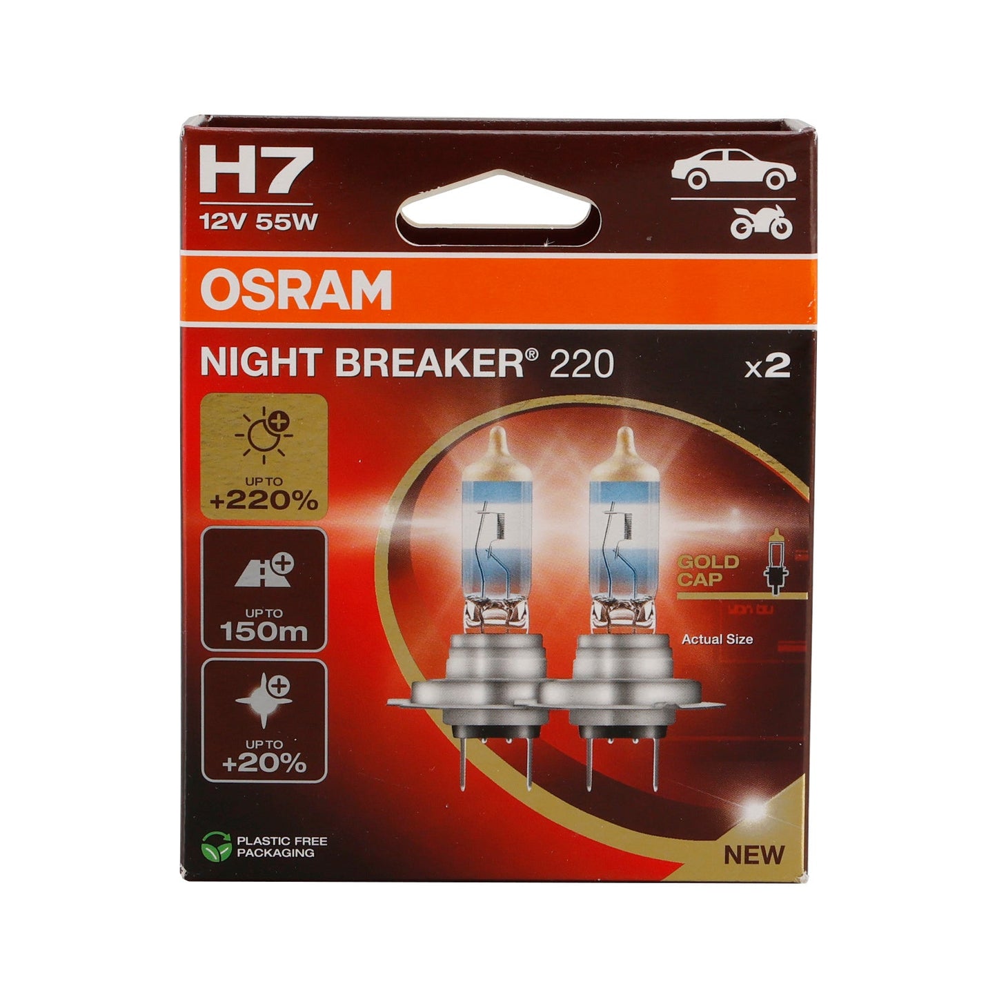 2PCS Car Lamp Night Breaker H7 64210NB220 12V 55W For OSRAM