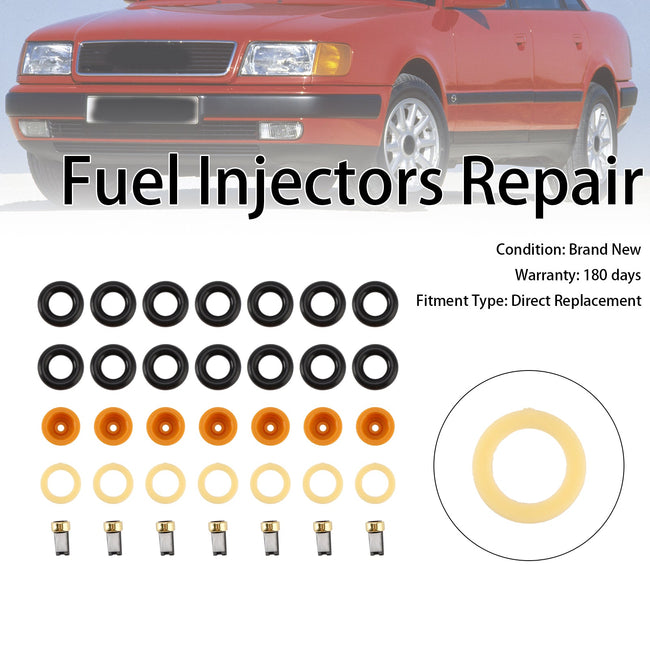 6PCS Fuel Injector O-Ring Filter Seal Fit Audi 80 90 100 A4 A6 A8 2.4 2.6 2.8