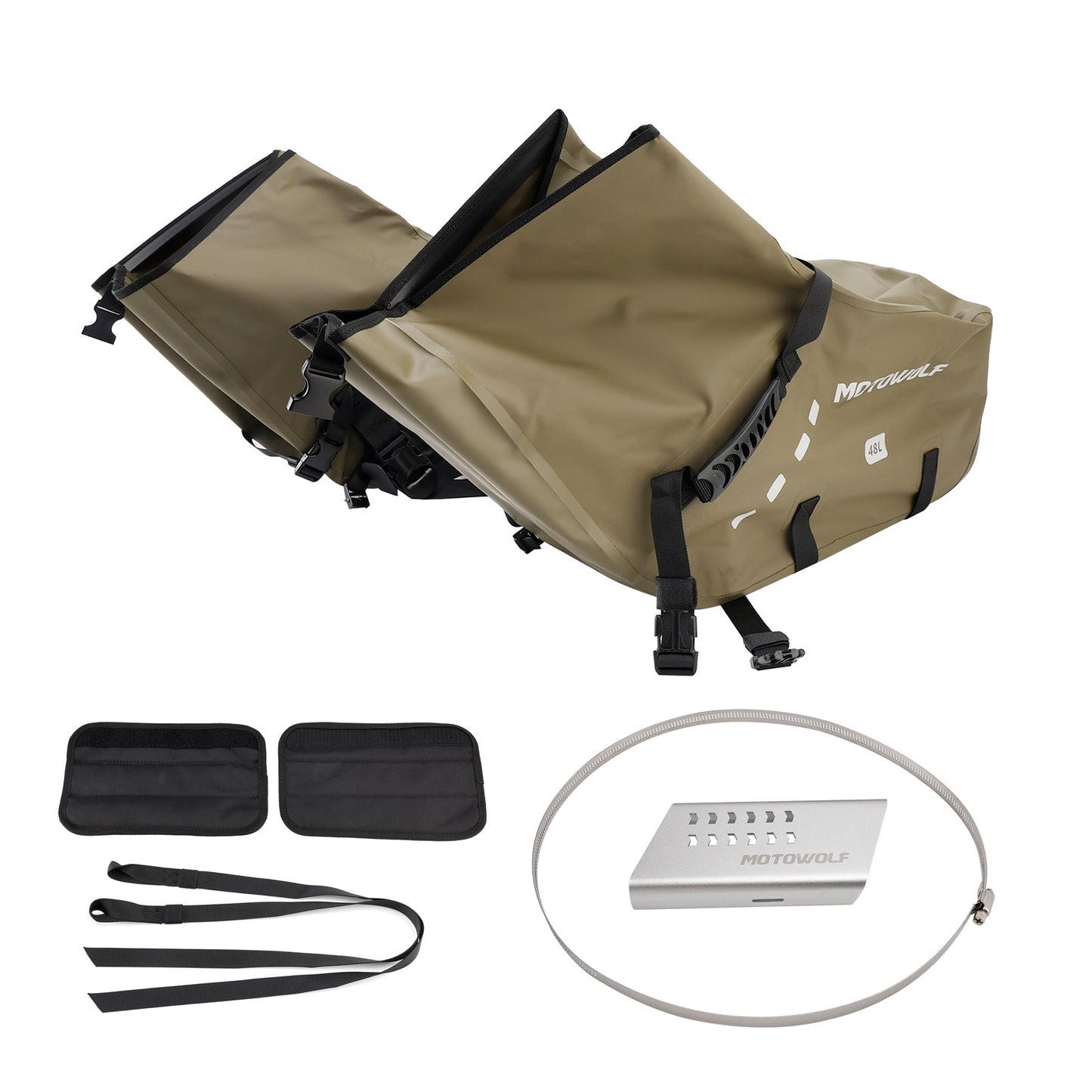 Side Tail Bag Saddlebag Color Matching Luggage 86L Green For Scooter Motorcycle