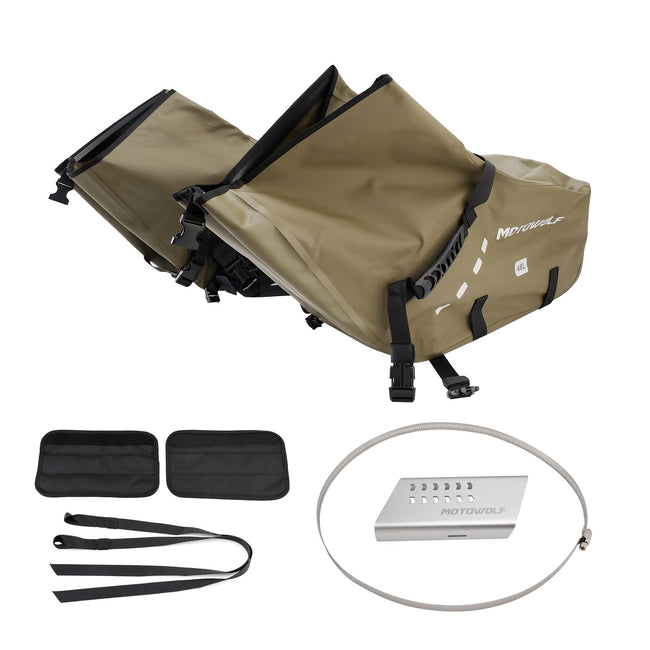 Side Tail Bag Saddlebag Color Matching Luggage 86L Green For Scooter Motorcycle