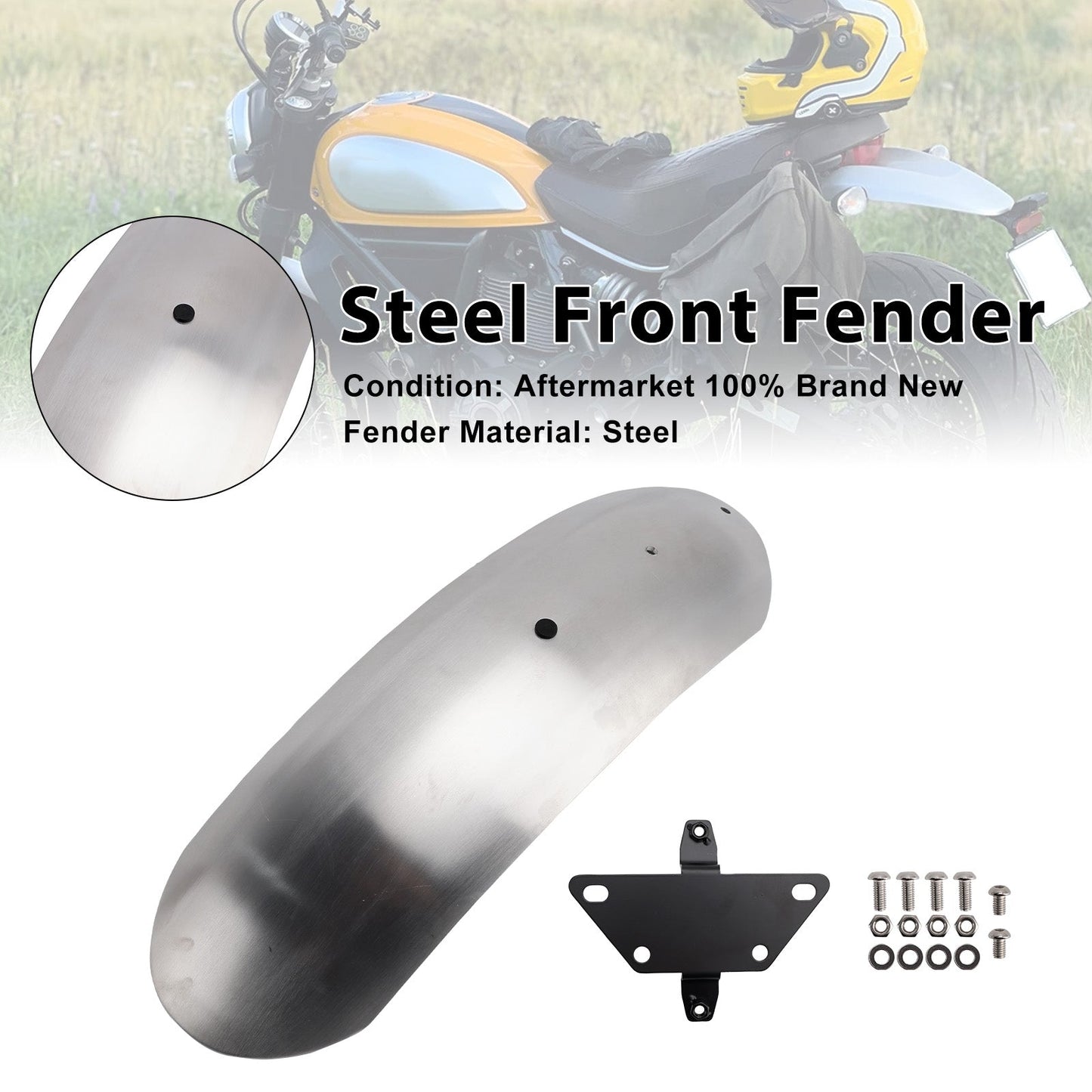 Steel Front Fender Mudguard For Ducati Scrambler 1100 800 2015-2025