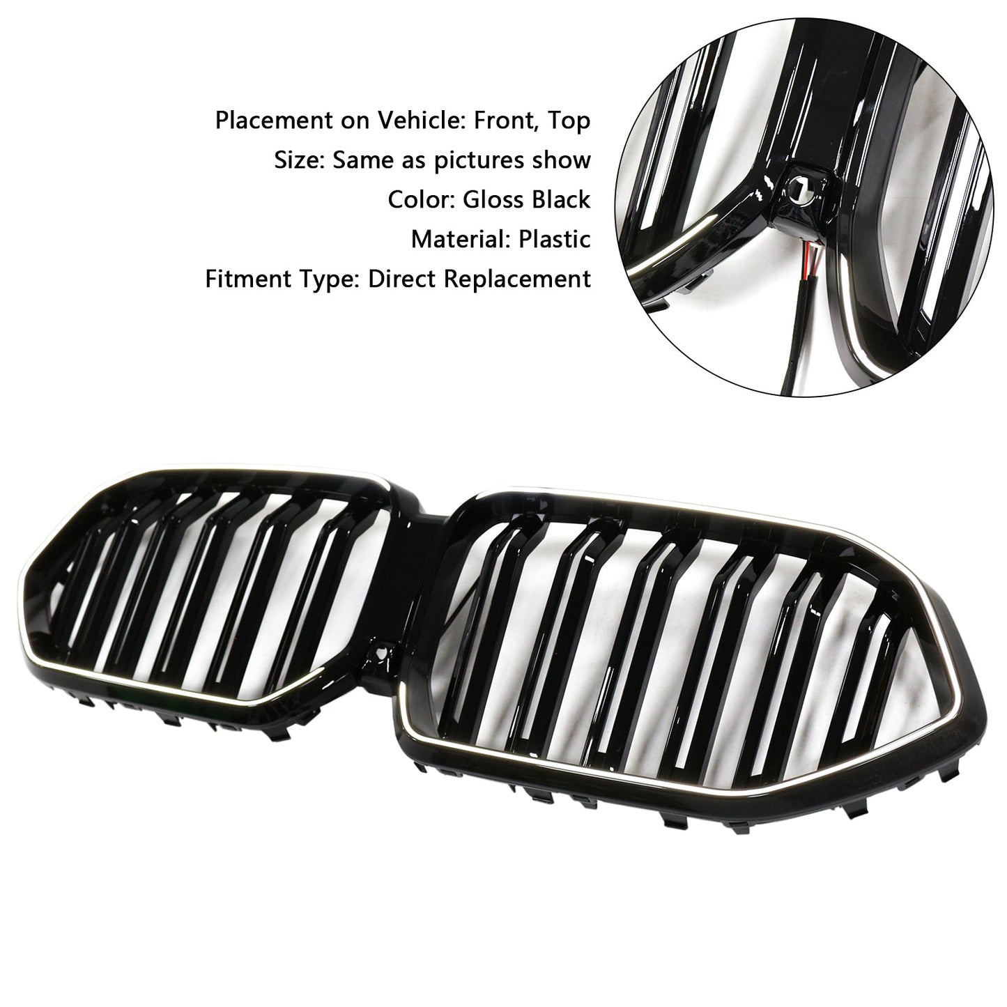 2023-2025 BMW X6 G06 M60i W/Camera Hole Double Slat Front Bumper Grille