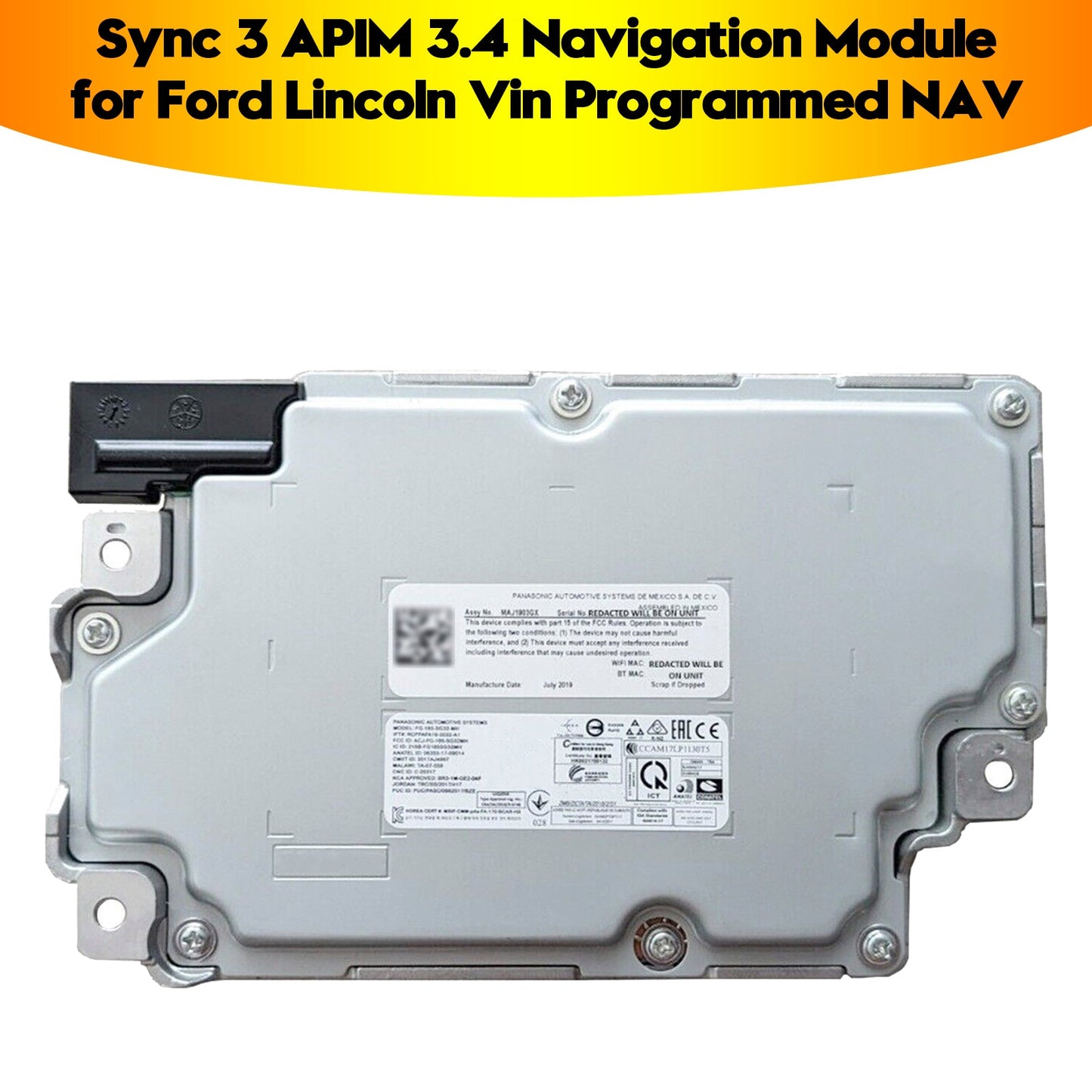 2016+ Ford Mustang Sync 3 APIM 3.4 Navigation Module HP5T-14G371-CAG HL3T-14G370-GCD
