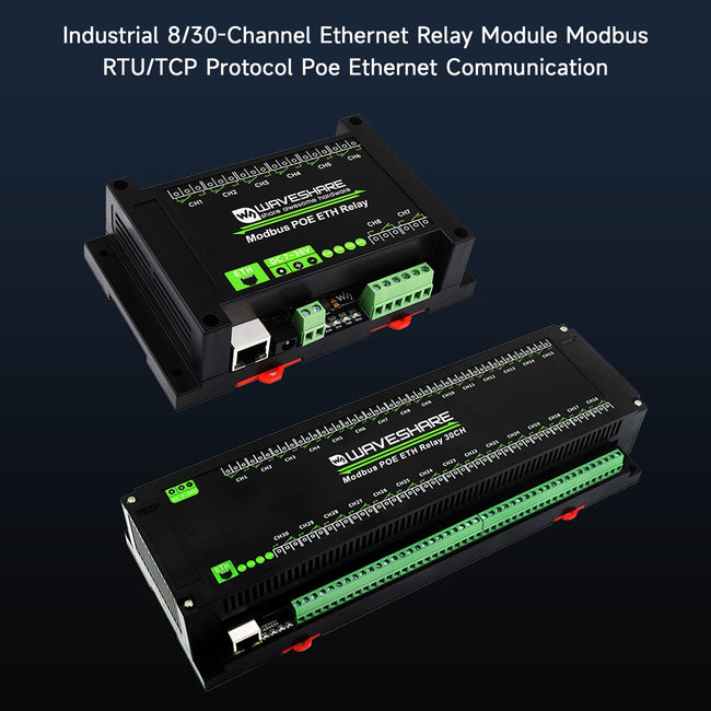 8/30-Channel Ethernet Relay Module Modbus TCP Protocol Poe Ethernet Communication