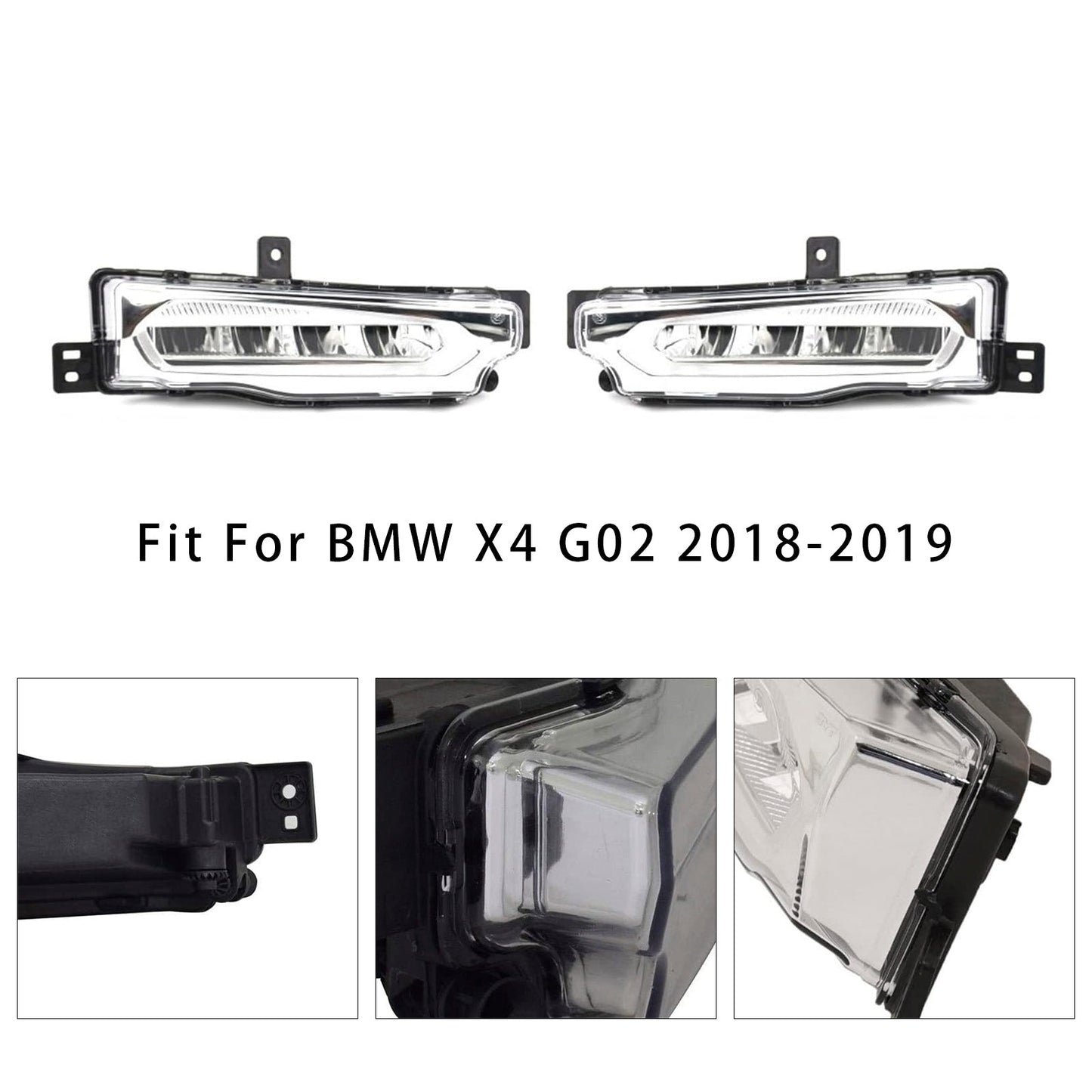 2018-2019 BMW X3 G01 G08 X4 G02 Pair LED Front Bumper Fog Lights 63177412528