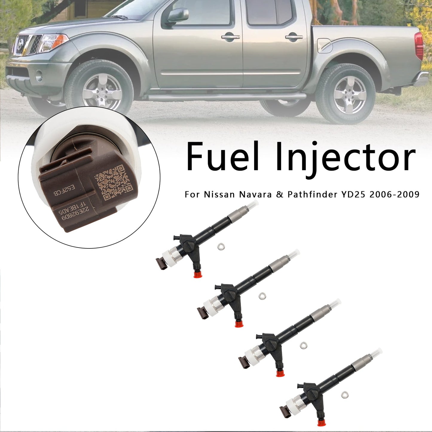 2006-2009 Nissan Navara & Pathfinder YD25 4PCS Fuel Injector 16600-EB70A 095000-6250