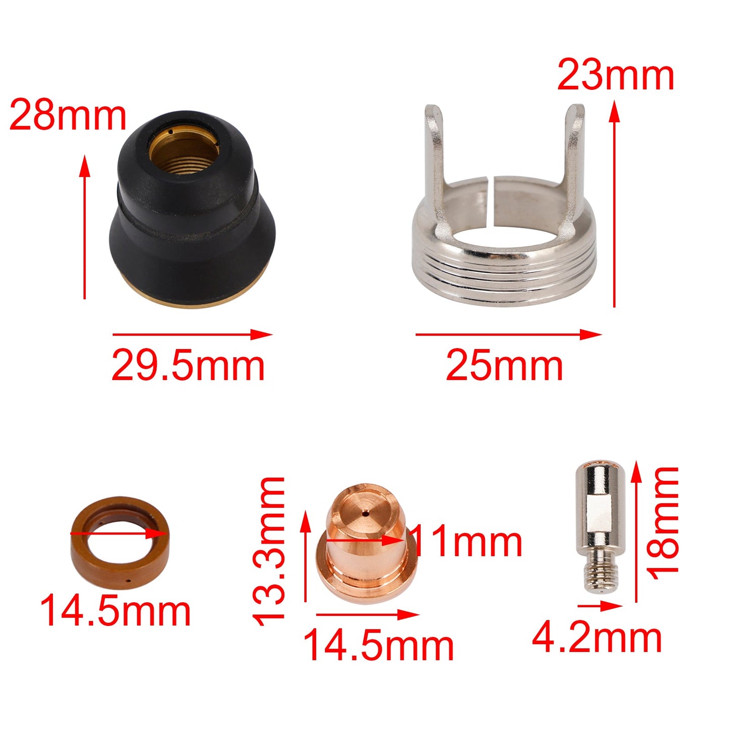 24Pcs IPT40 Plasma Cutting Torch Tip Electrode Consumables For CUT-55DS CUT-65DS
