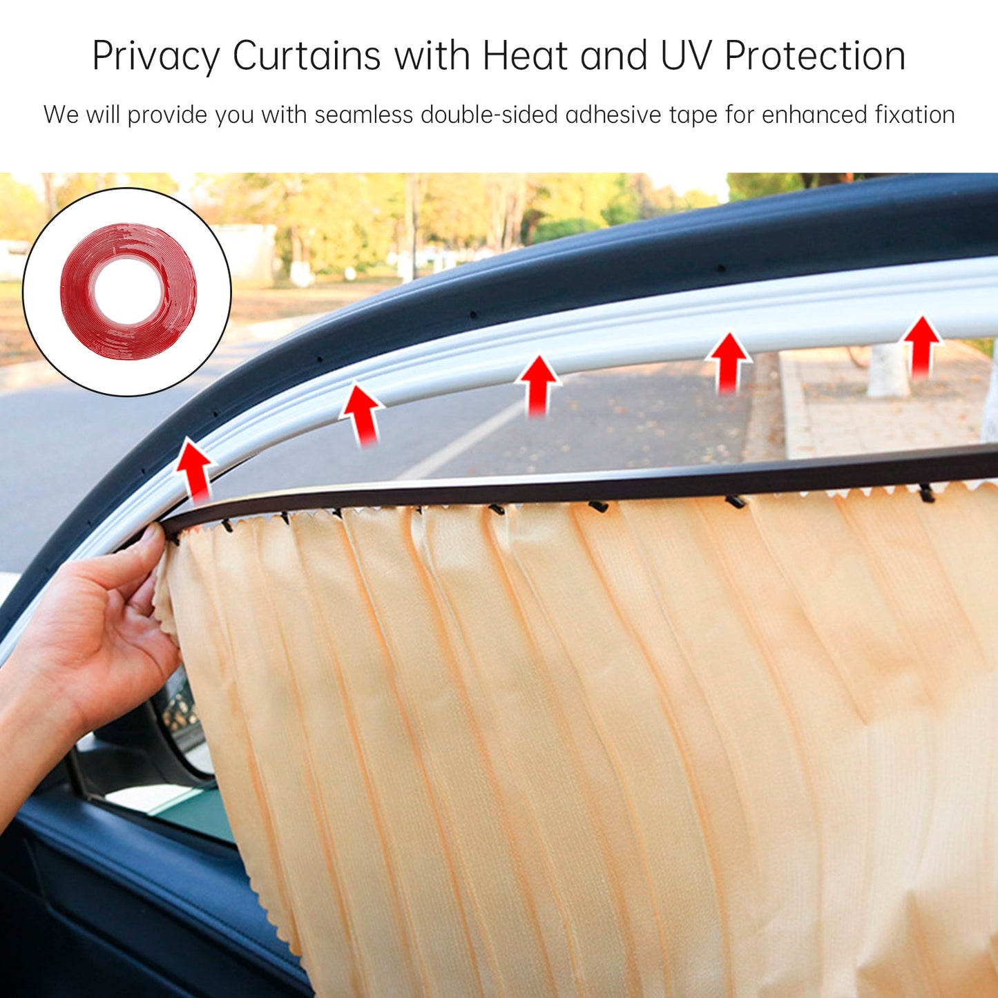4 PCS Universal Car Side Window Sun Shades Gold For Breast feeding Taking a nap