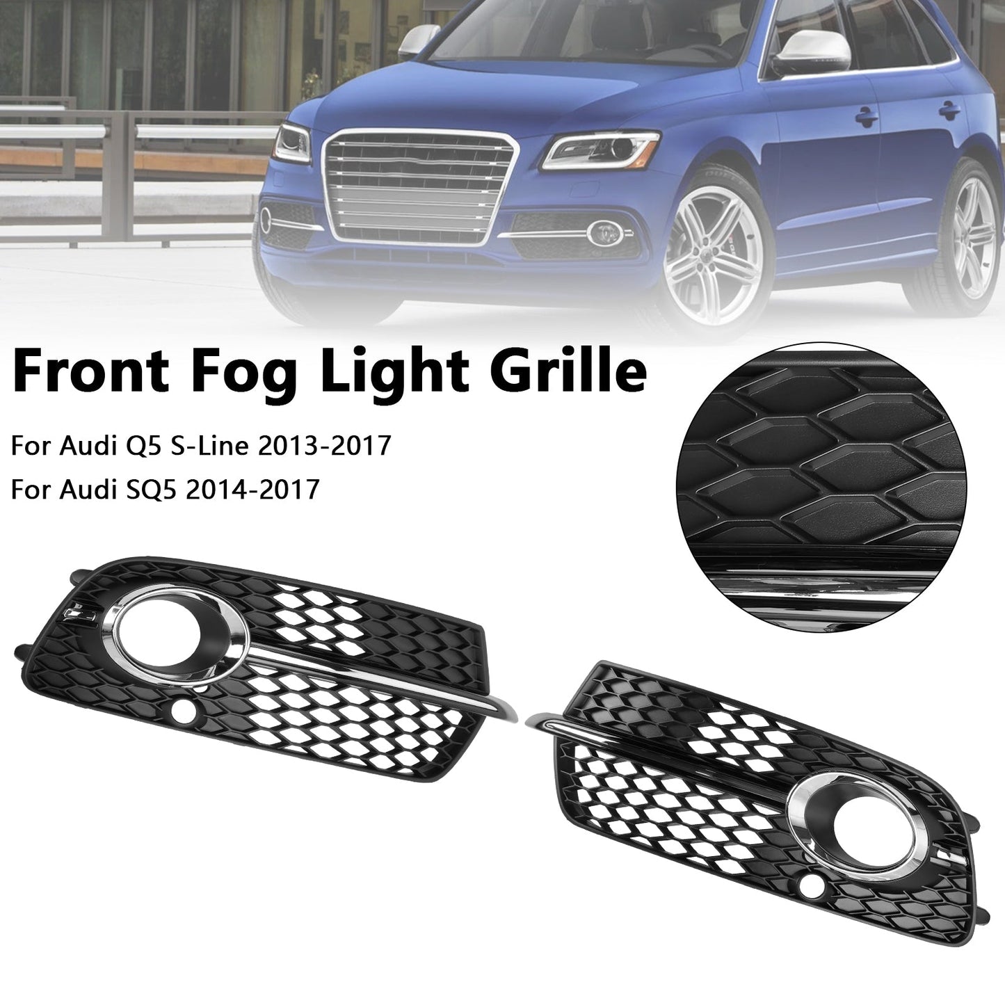 2014-2017 Audi SQ5 Front Bumper Fog Light Grille 8R0807681S