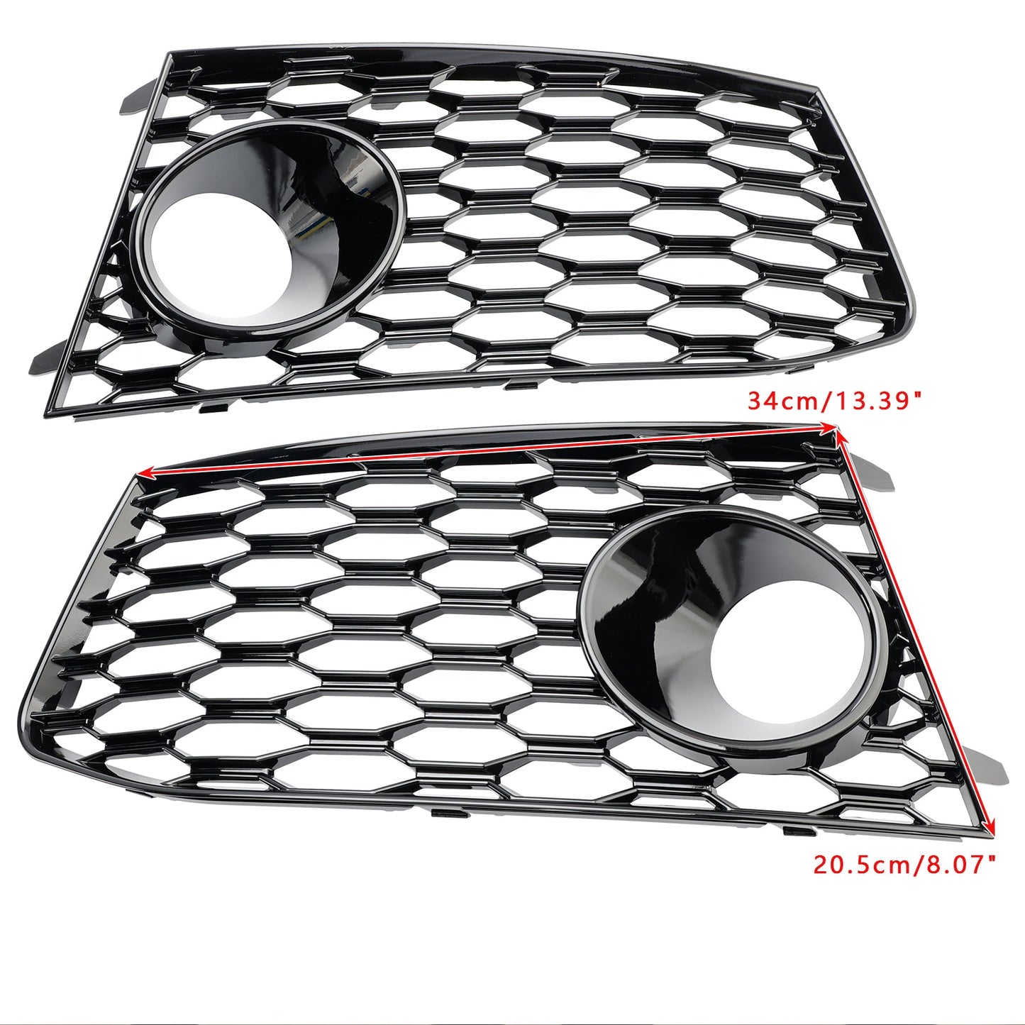 2014-2018 Audi RS7 Pair Front Bumper Fog Light Lamp Frame Grille Covers