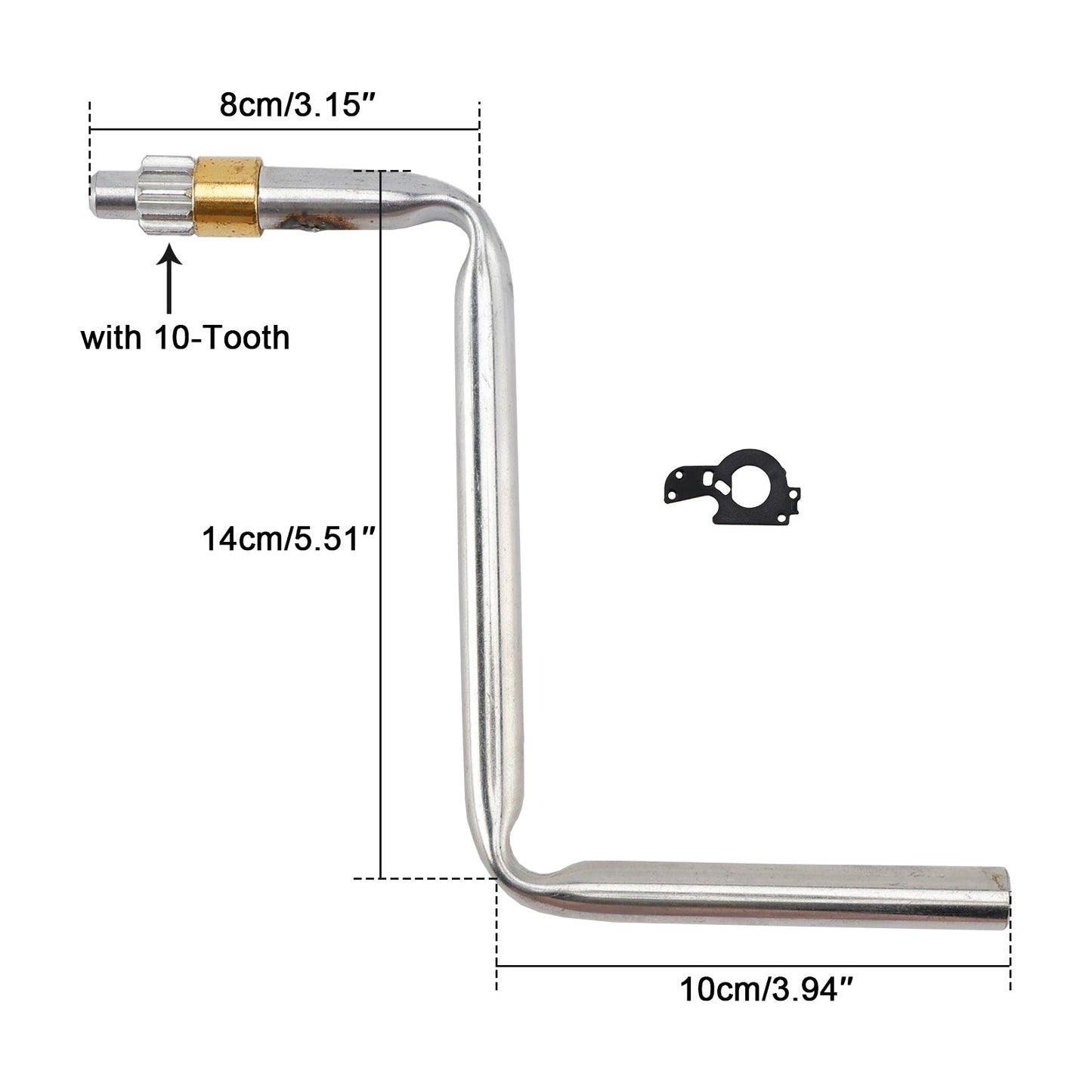 Truck Camper Crank Handle For Slide-in Truck Campers with 10-Tooth Gear On The End