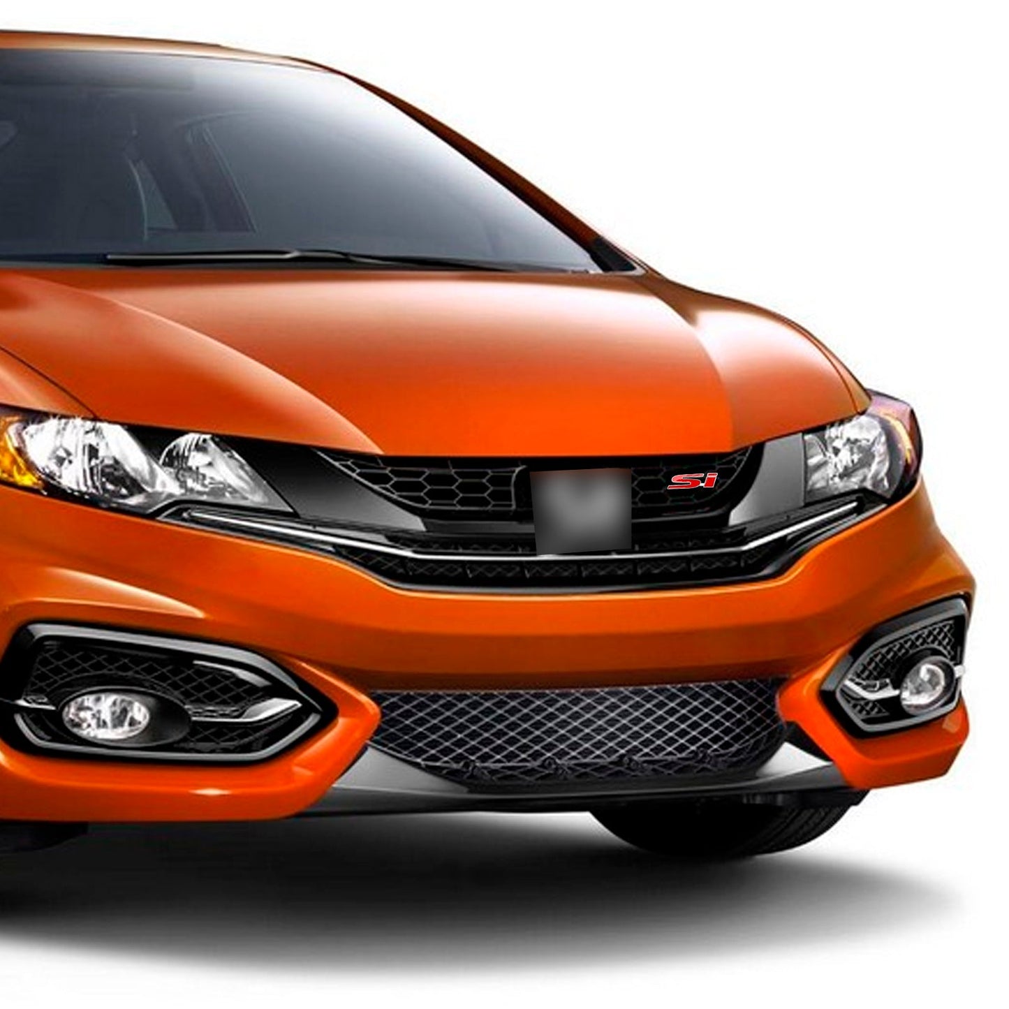 Si Front Grille Emblem Decal Badge for Honda red-silver