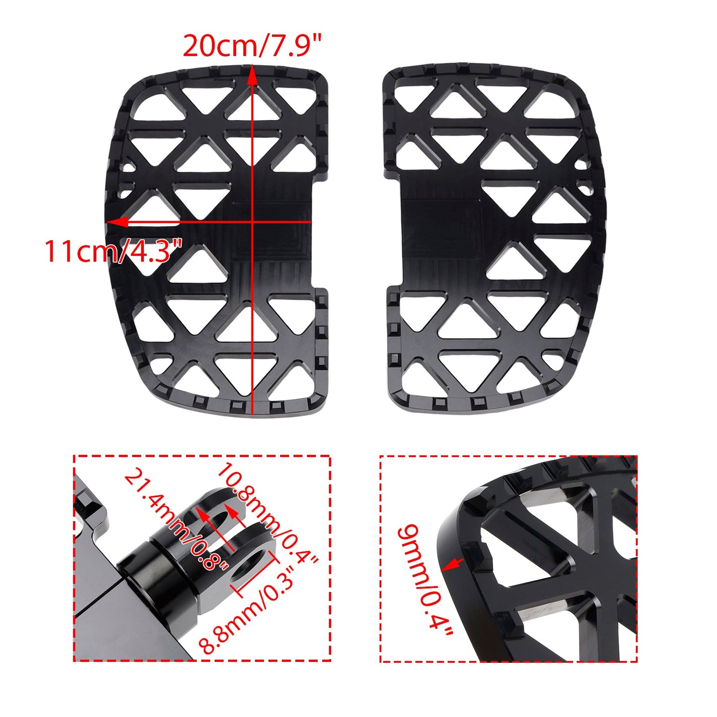 Front Footrests Foot Pegs fit for Kawasaki Eliminator 400 450 500 / SE 2023-2025