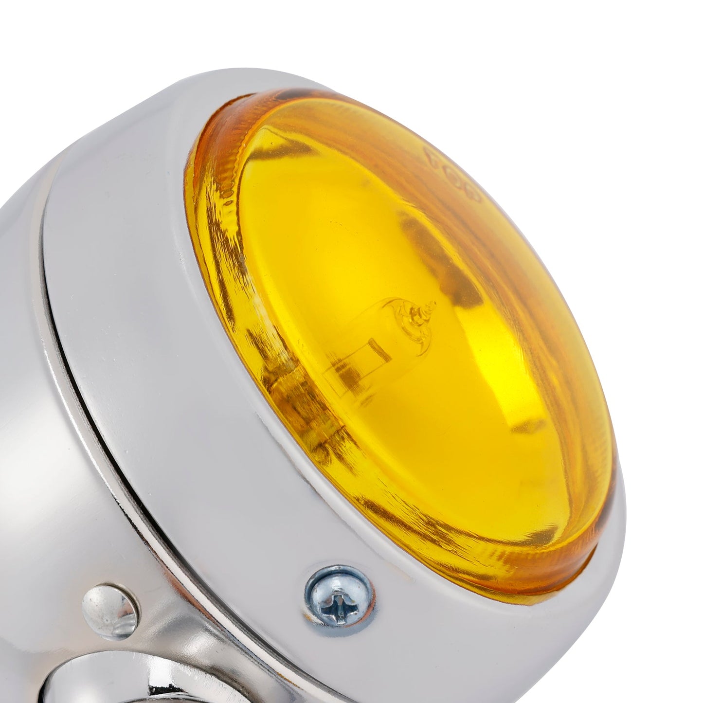 Motorcycle Beam Headlight Fog Lamp Custom Chrome #D20 For Racer Bobber Chopper