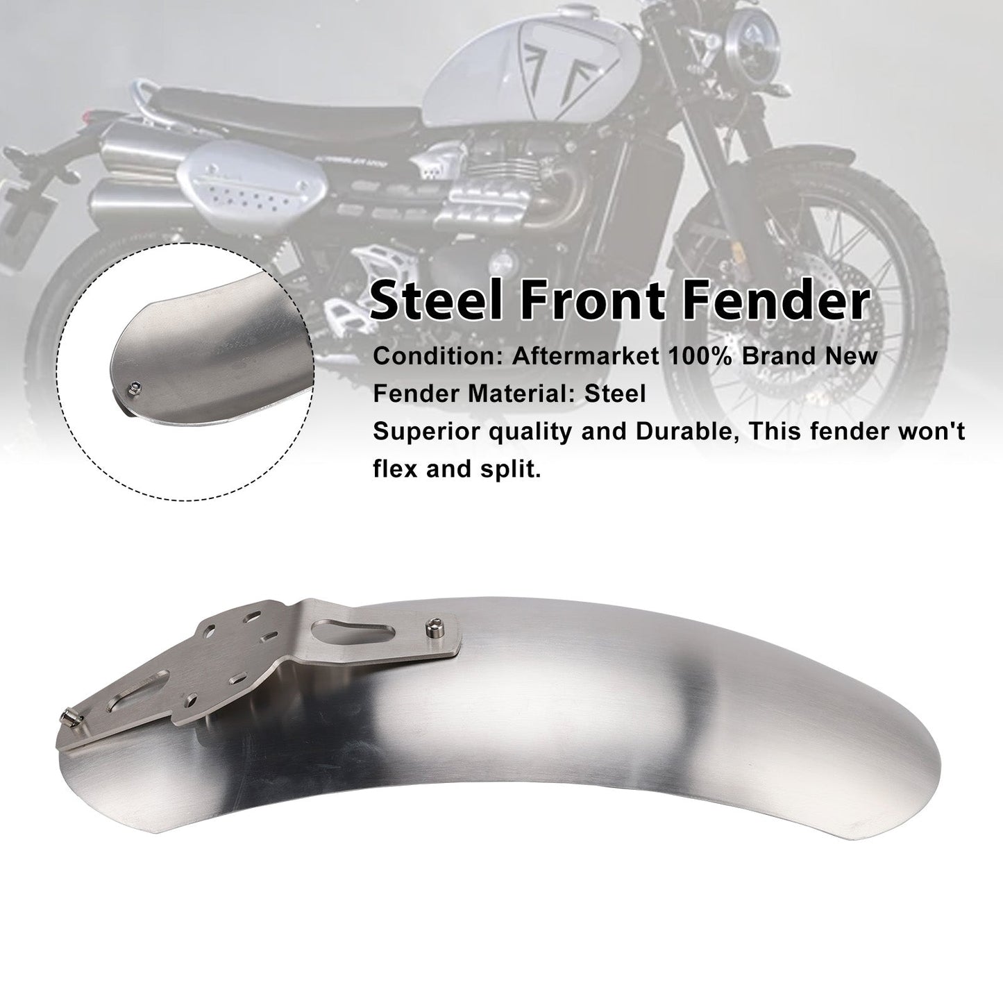 2019-2025 Triumph Scrambler 1200XC Steel Front Fender Mudguard