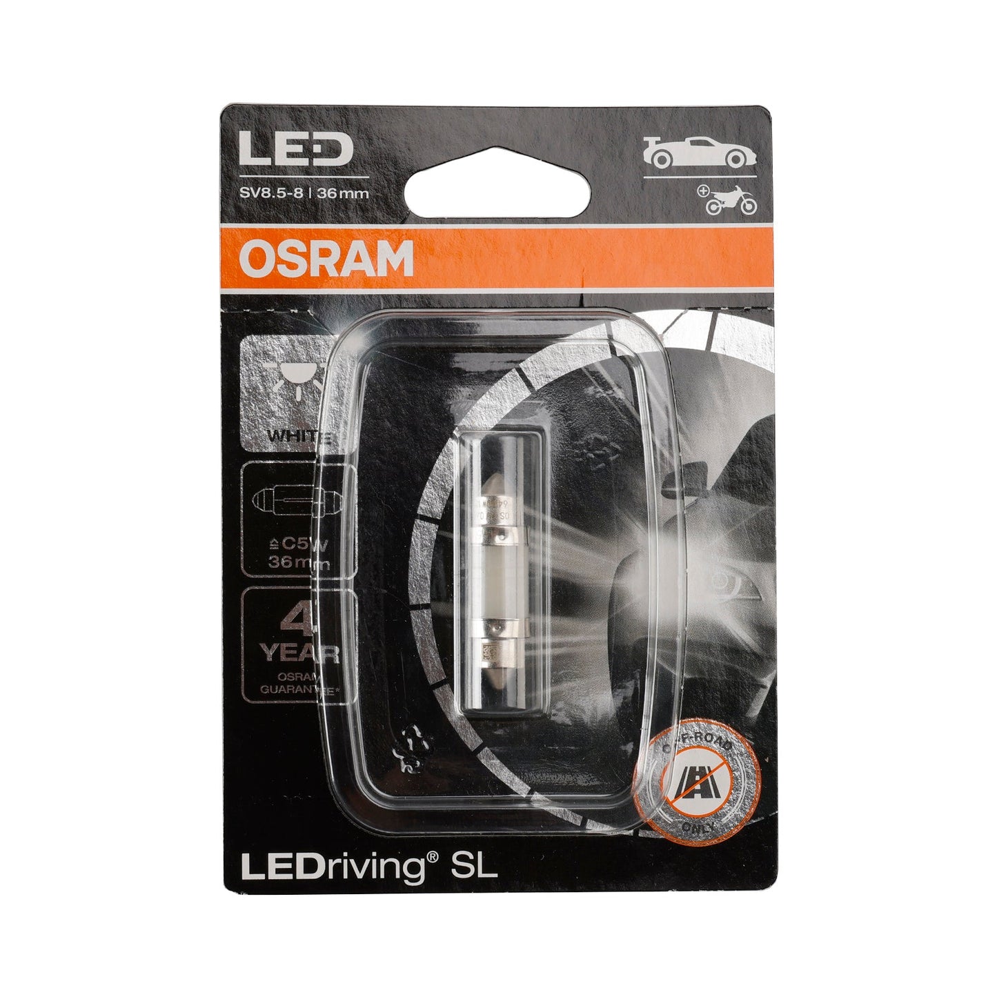 Car Light LEDriving SL C5W 6418DWP 36MM 12V 0.6W 6000K For OSRAM
