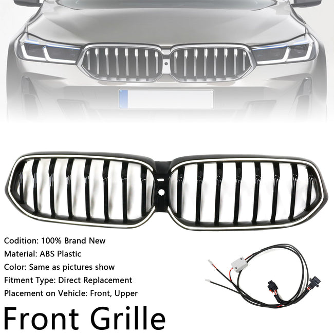 2020-2025 BMW 6 Series G32 Glossy Black Front Kidney Grill Grille