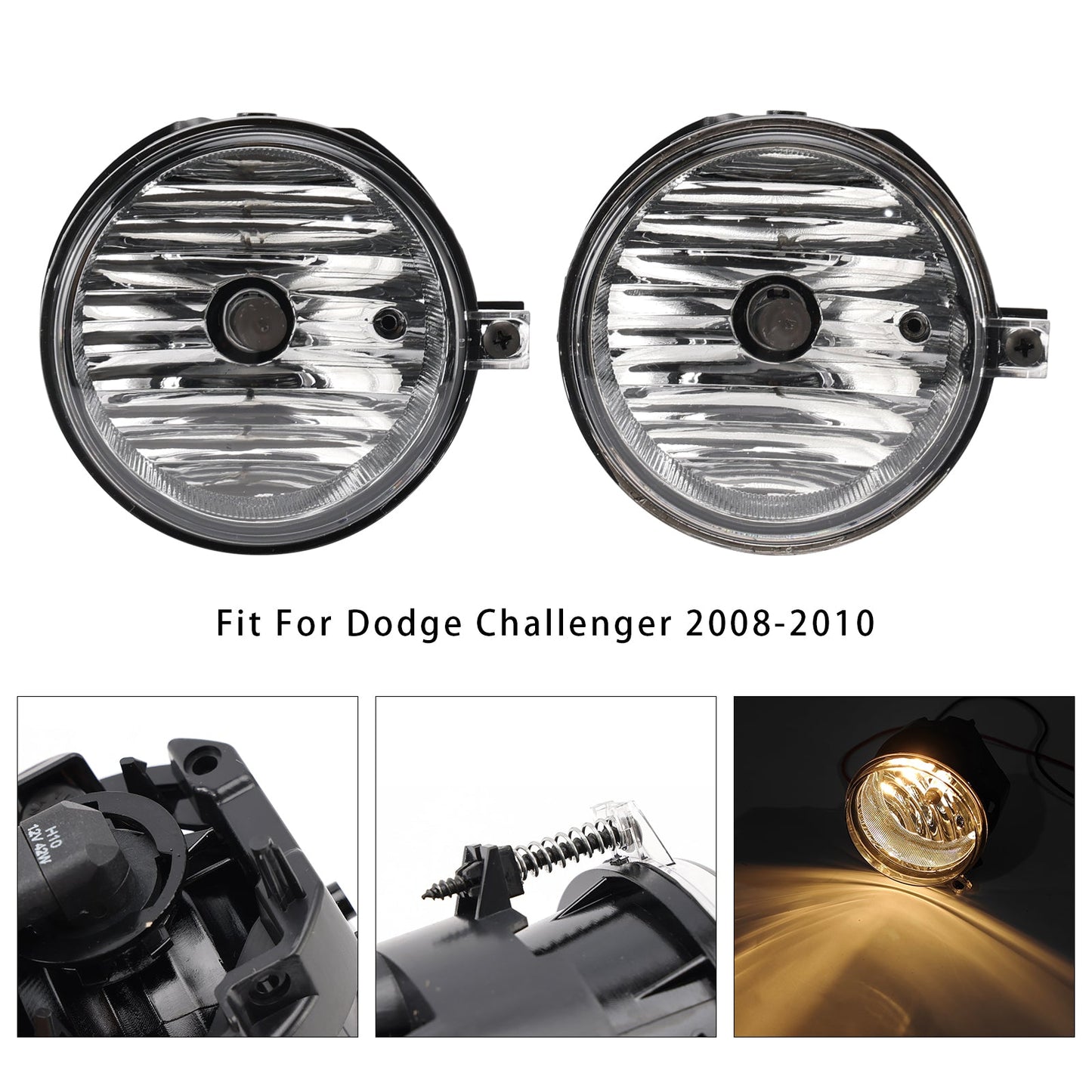 Pair Fog Lights For Dodge Chrysler Caliber Jeep Compass 4805857AA