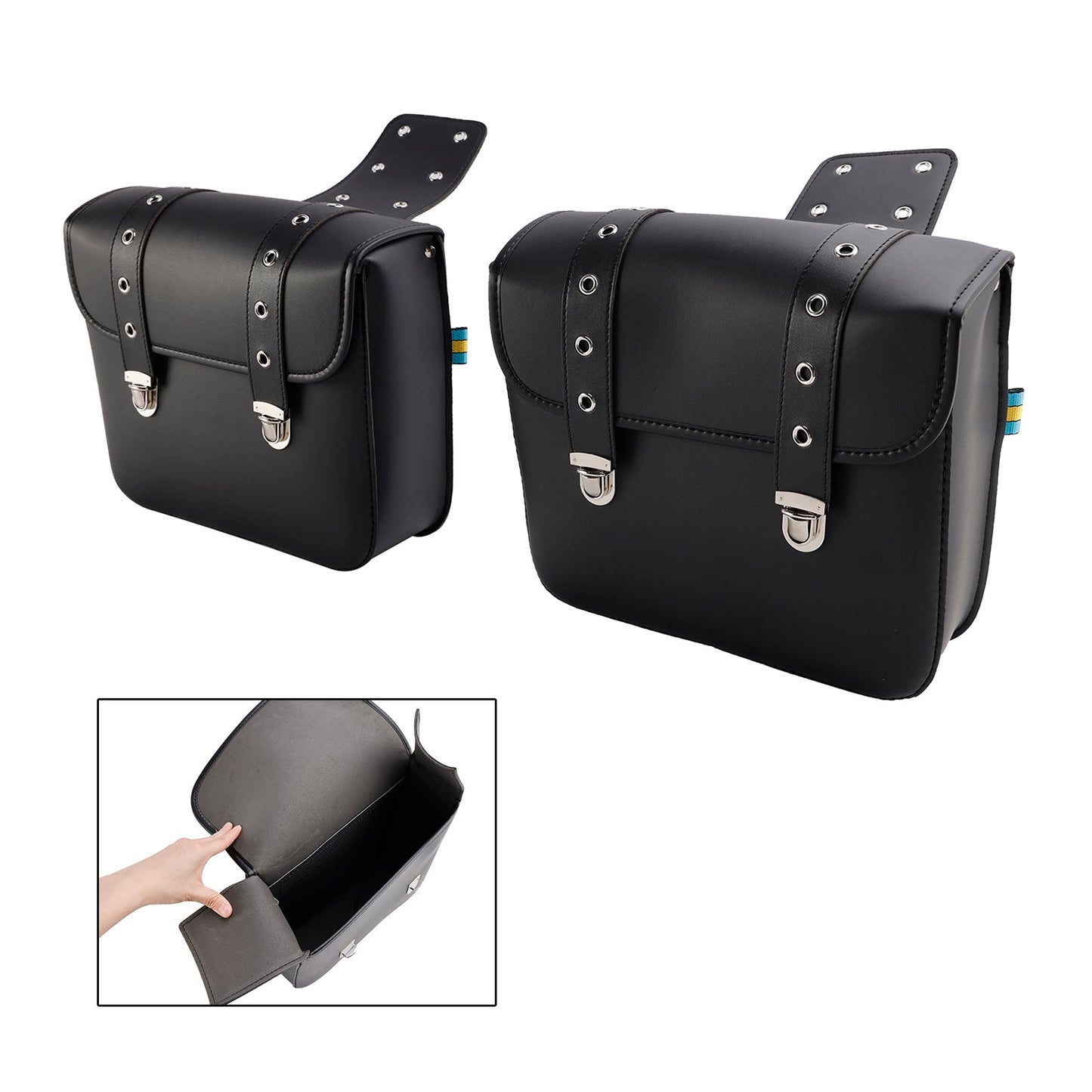 Side Tail Bag Saddlebag Color Matching Luggage Black 20L For Scooter Motorcycle