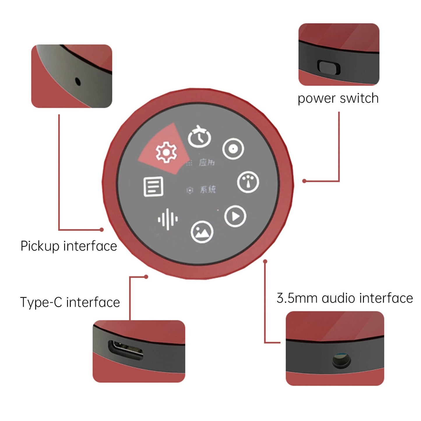 ESP32 S3 1.8-inch Knob Screen IPS Capacitive Touch AI Electronic Photo Album