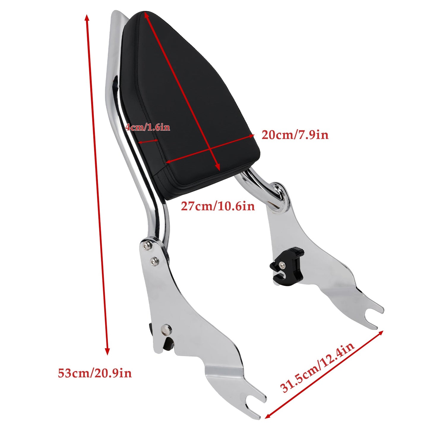 2010-2012, 2015-2024 CVO STREET GLIDE FLHXSE Passenger Sissy Bar Backrest