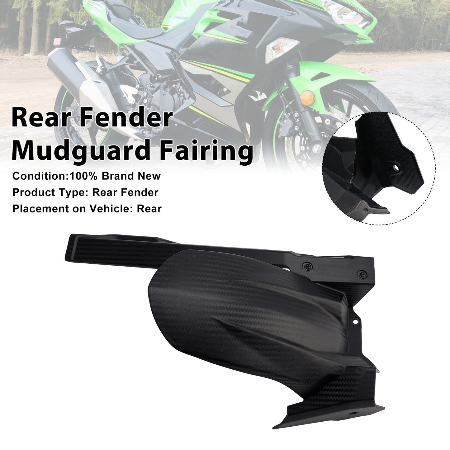 2024-2026 For Kawasaki Ninja 500 / Z500 Rear Fender Fairing