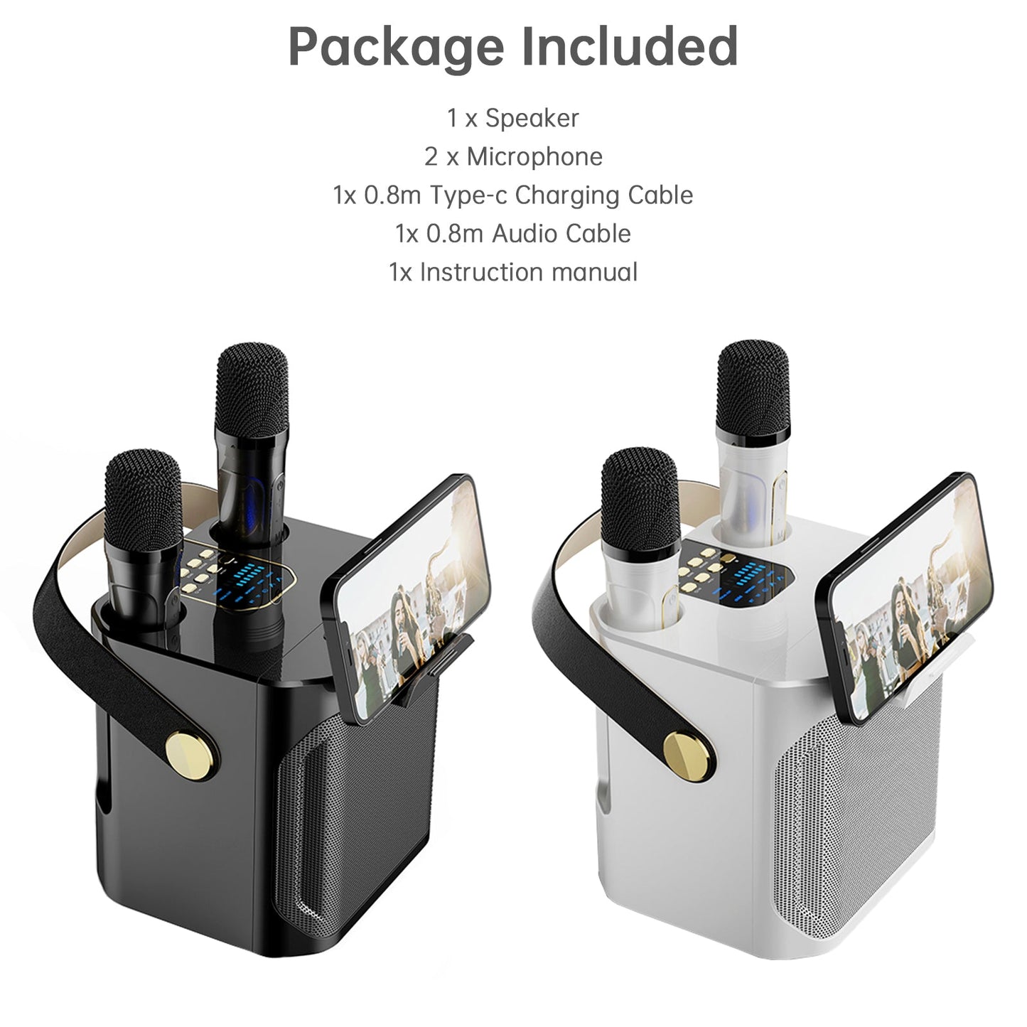 Wireless Bluetooth Speaker Dual Microphone Karaoke Home Portable Karaoke Speaker