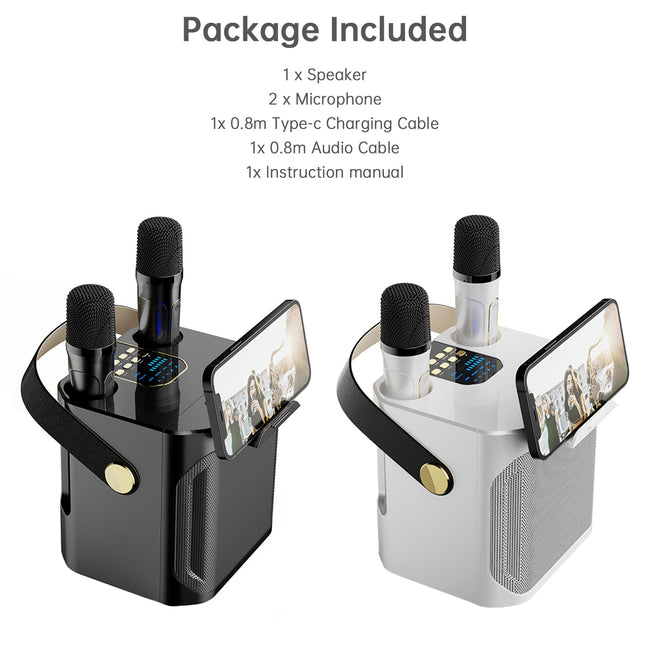 Wireless Bluetooth Speaker Dual Microphone Karaoke Home Portable Karaoke Speaker