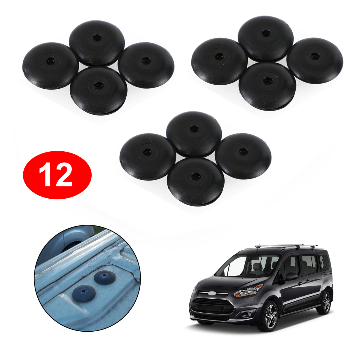 12PCS Roof Rack Hole Bolt Screw W/ Seal Gasket Fit Ford Transit Custom 2012-2021
