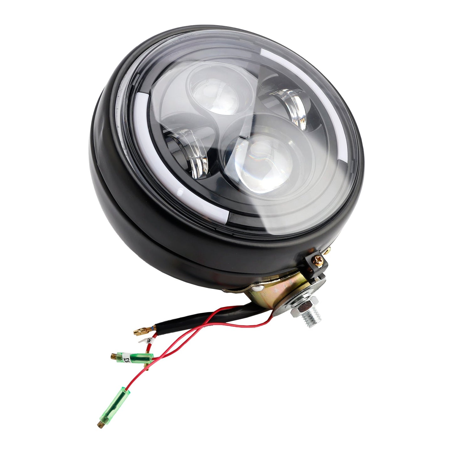 Multifunctional Beam Headlight Lamp Custom Black #84 For Racer Bobber Chopper