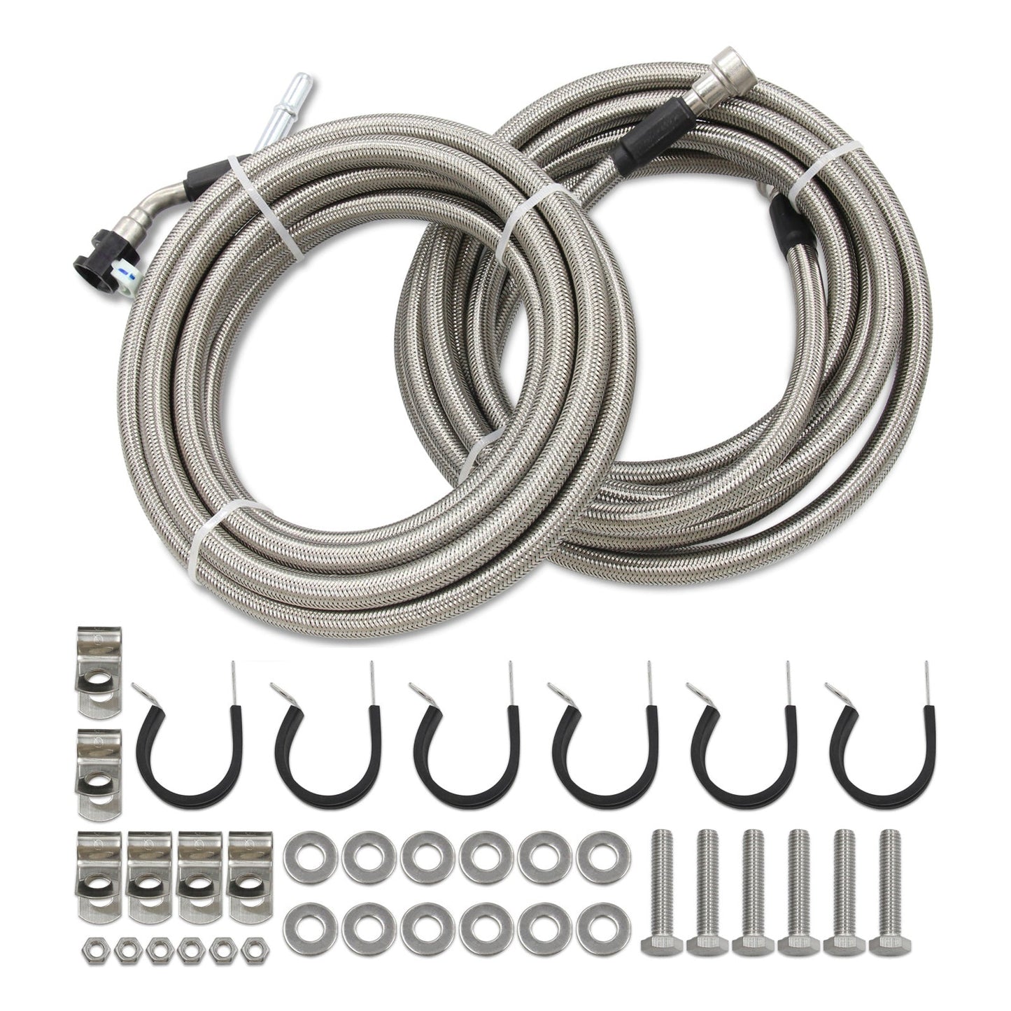 2003-2007 Saturn Ion, 2.2L l4 GAS, Stainless Steel Braided Fuel Line Kit Quick Fix QFF0015SS