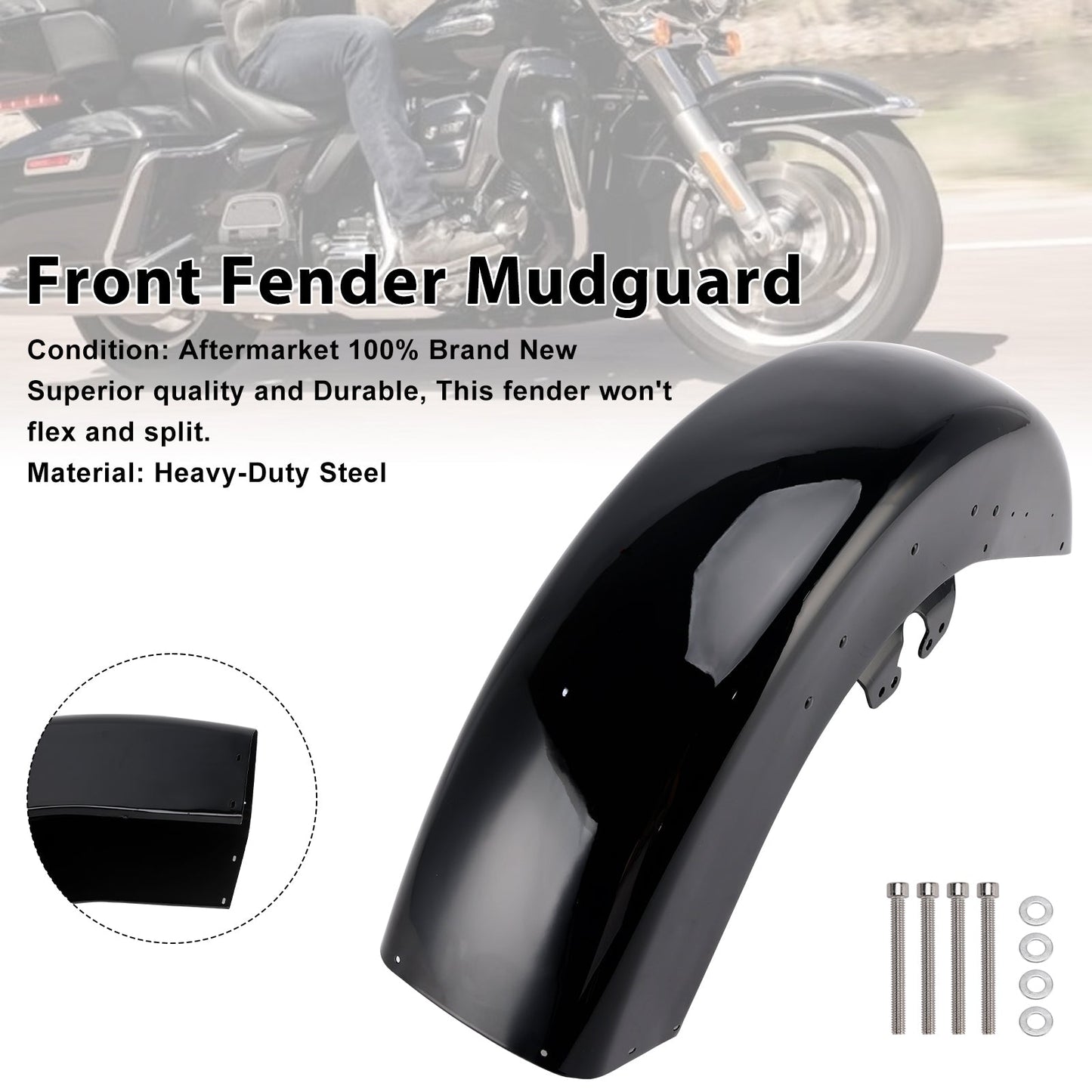 2015+ Harley-Davidson Ultra Limited Low-FLHTKL Steel Front Fender Mudguard