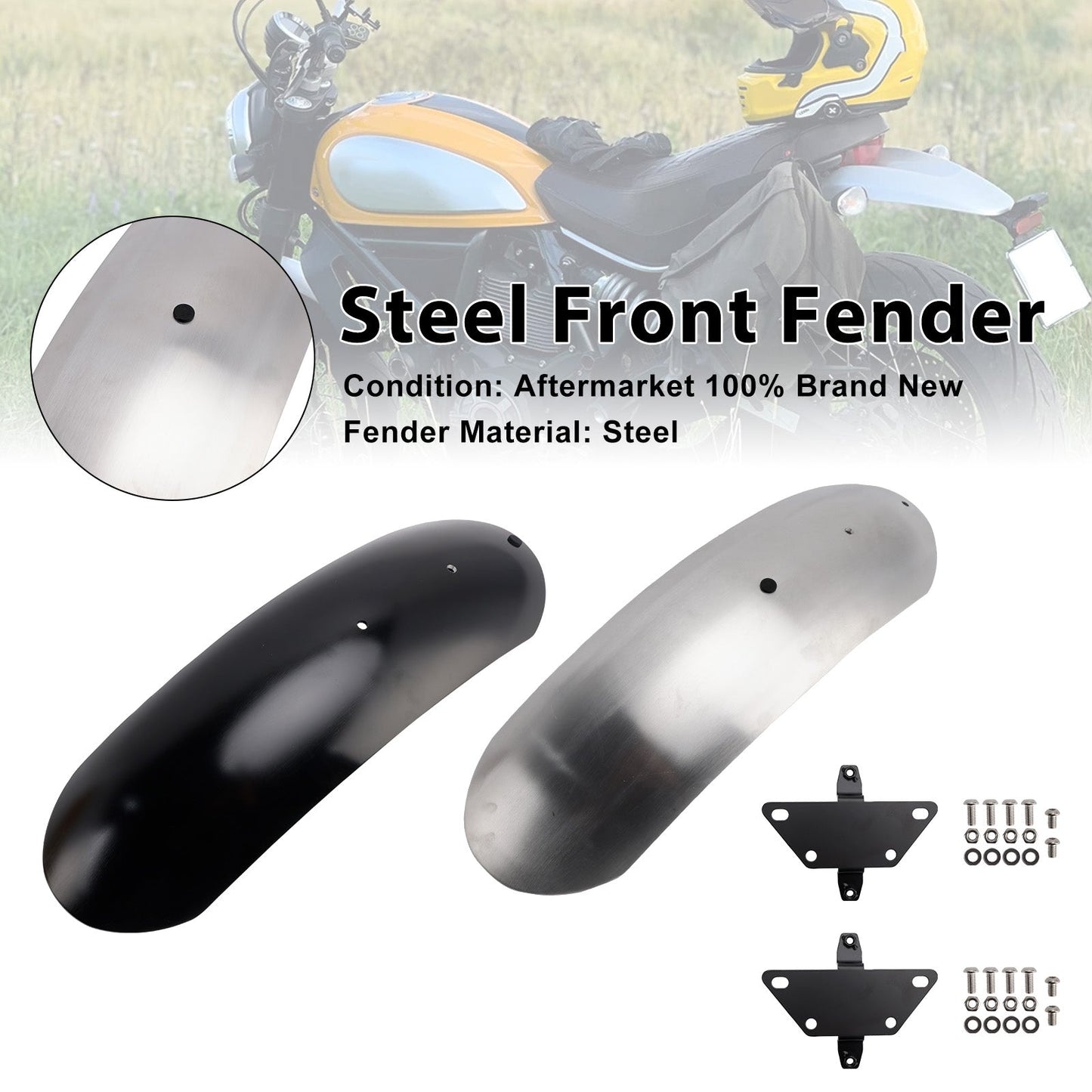 2018-2025 For Ducati Scrambler 1100 ( PRO/Sport/Spezial/ Dark PRO/Sport PRO ) Steel Front Fender Mudguard