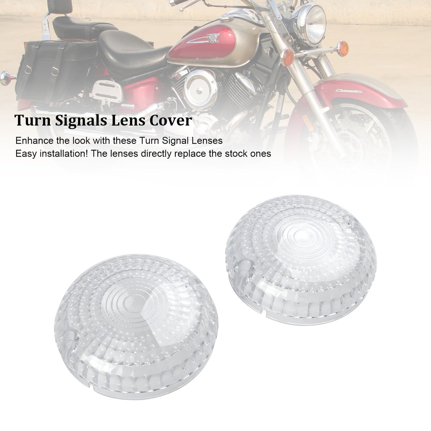 Front/Rear Turn Signals Lens Cover For Yamaha V-Star1100 XVS650 Road Star