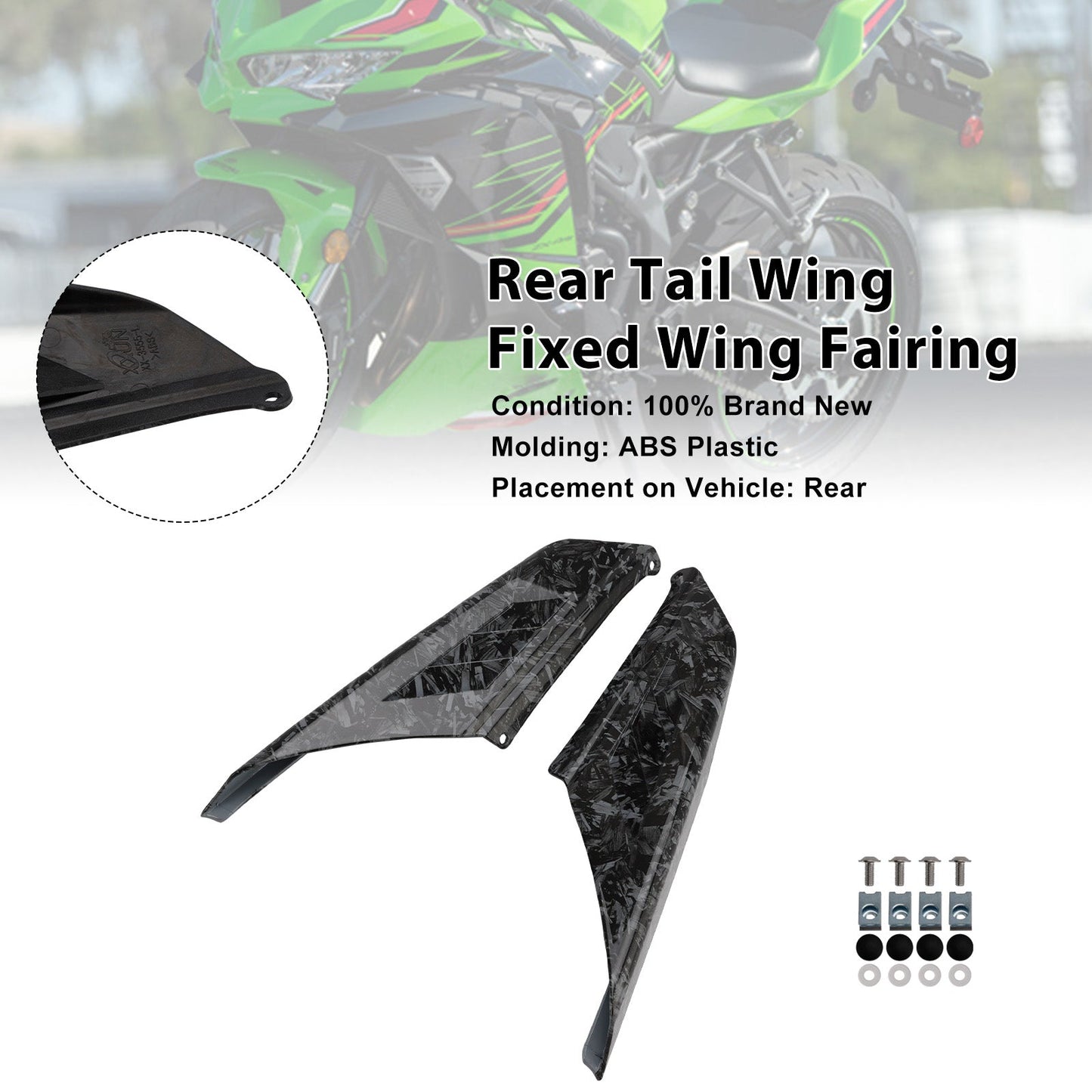 2023-2025 Kawasaki NINJA ZX-4R ZX-4RR Rear Tail Wing Fixed Wing Fairing