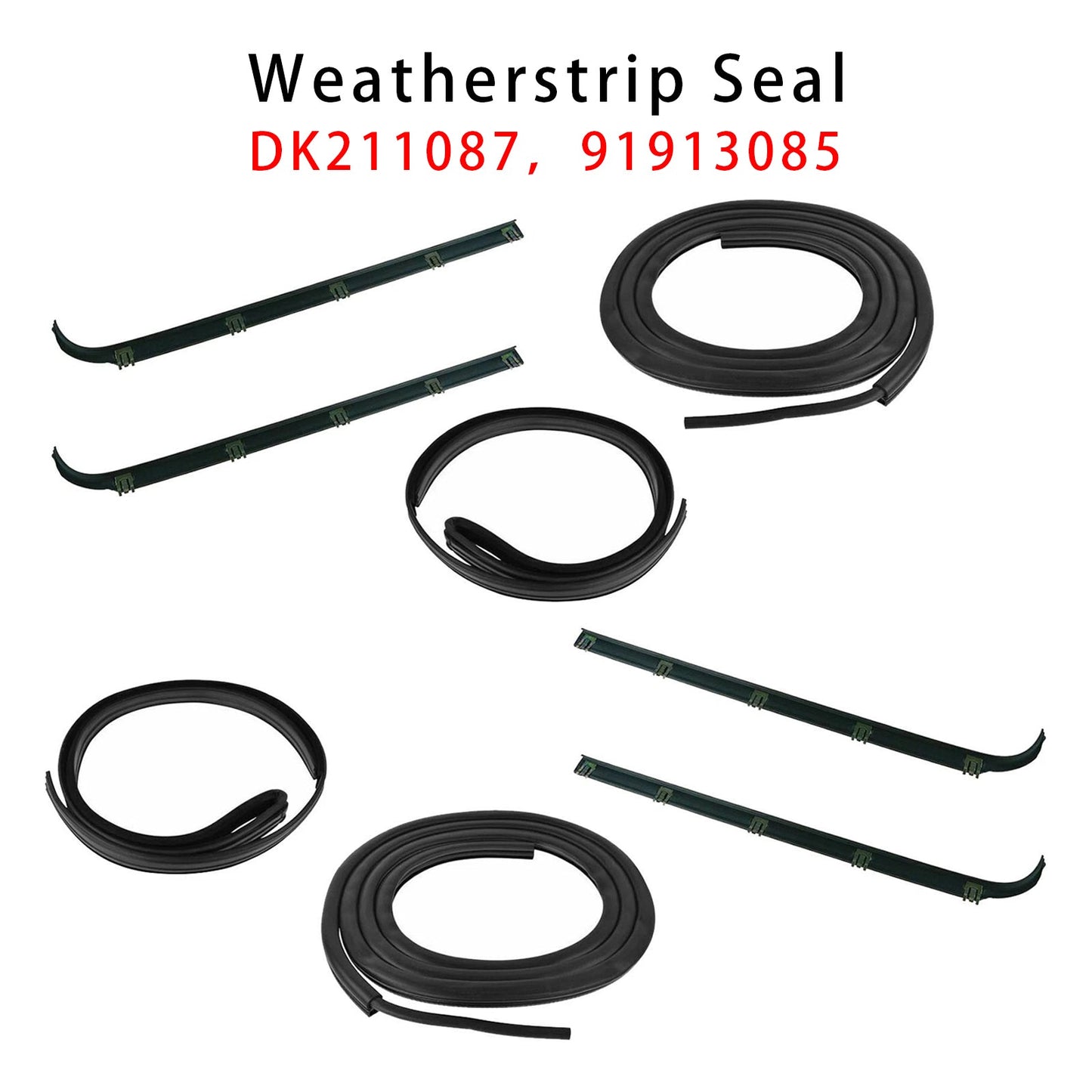 1987-1996 Ford F250 Truck Front Door Weatherstrip Seal Kit 8PCS Door Window Sweep Weatherstrip Seal Kit