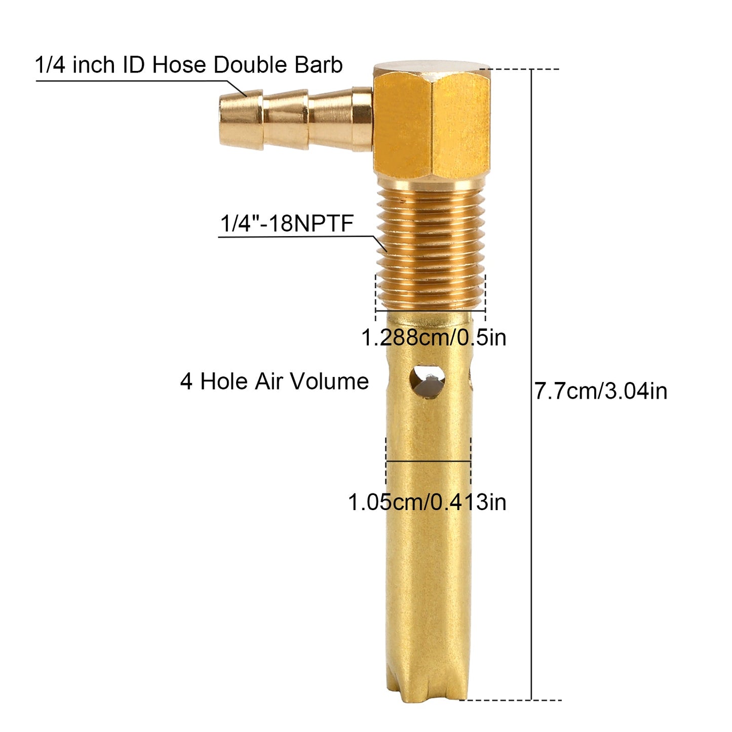 1/4" ID Hose Fuel Tank Vent 1/4"-18NPTF Thread For Both small and large tanks
