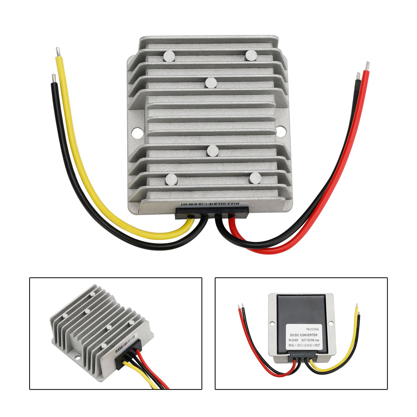 Waterproof DC 20-60V to 12V 20A 240W Step-Down Power Supply Converter Regulator