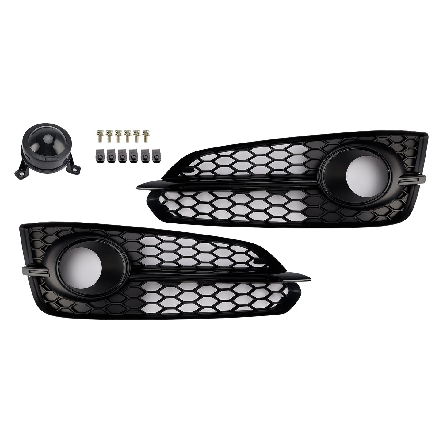 2015-2017 Audi A8 S8 2PCS Black Front Fog Grill Grille Light Cover