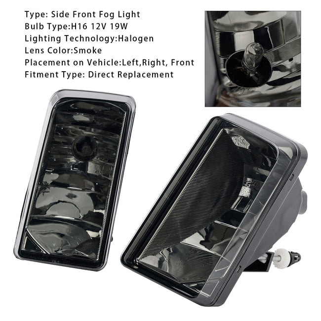 Pair Front Fog Light Lamps With Bulbs For Chevy Silverado 2007-2013 Smoked Lens