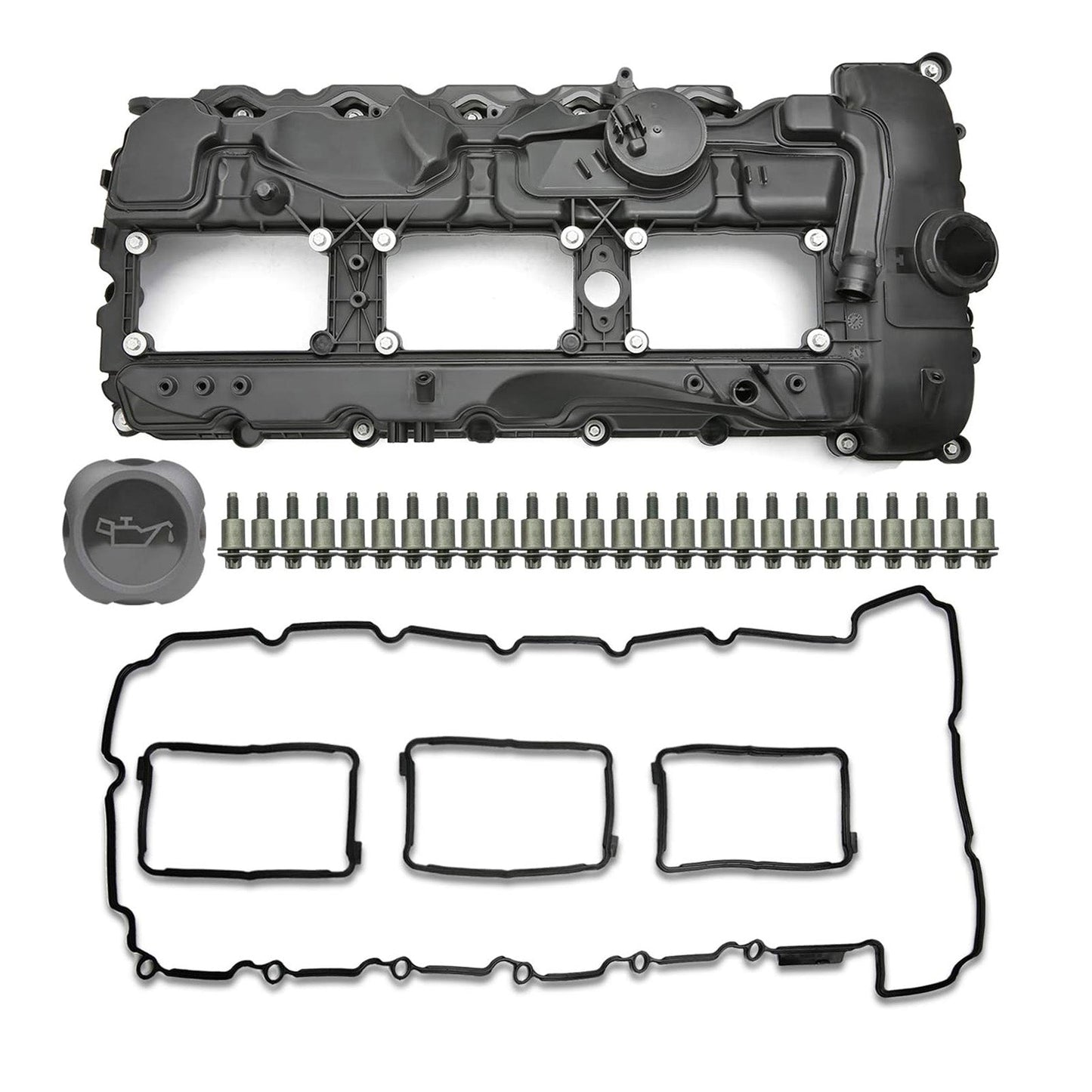 2013–2015 BMW F30 ActiveHybrid 3 N55HP 3.0T Valve Cover w/ Gasket+Cap 11127570292