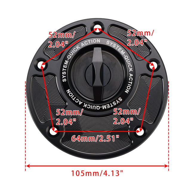 CNC Keyless Fuel Gas Cap For Yamaha YZF-R1 YZF-R6 2000-2025 YZF-R3 2015-2025