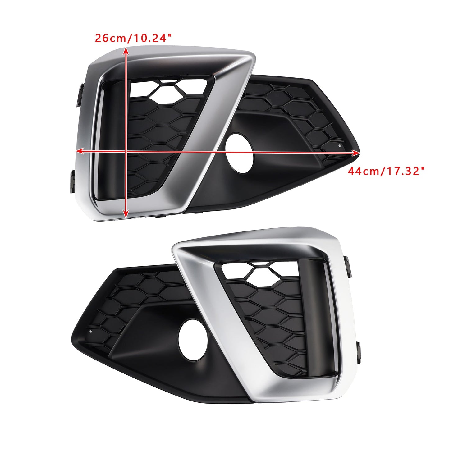 2020-2024 Audi A4 B9.5 S-Line Silver Front Bumper Lower Fog Grille Cover